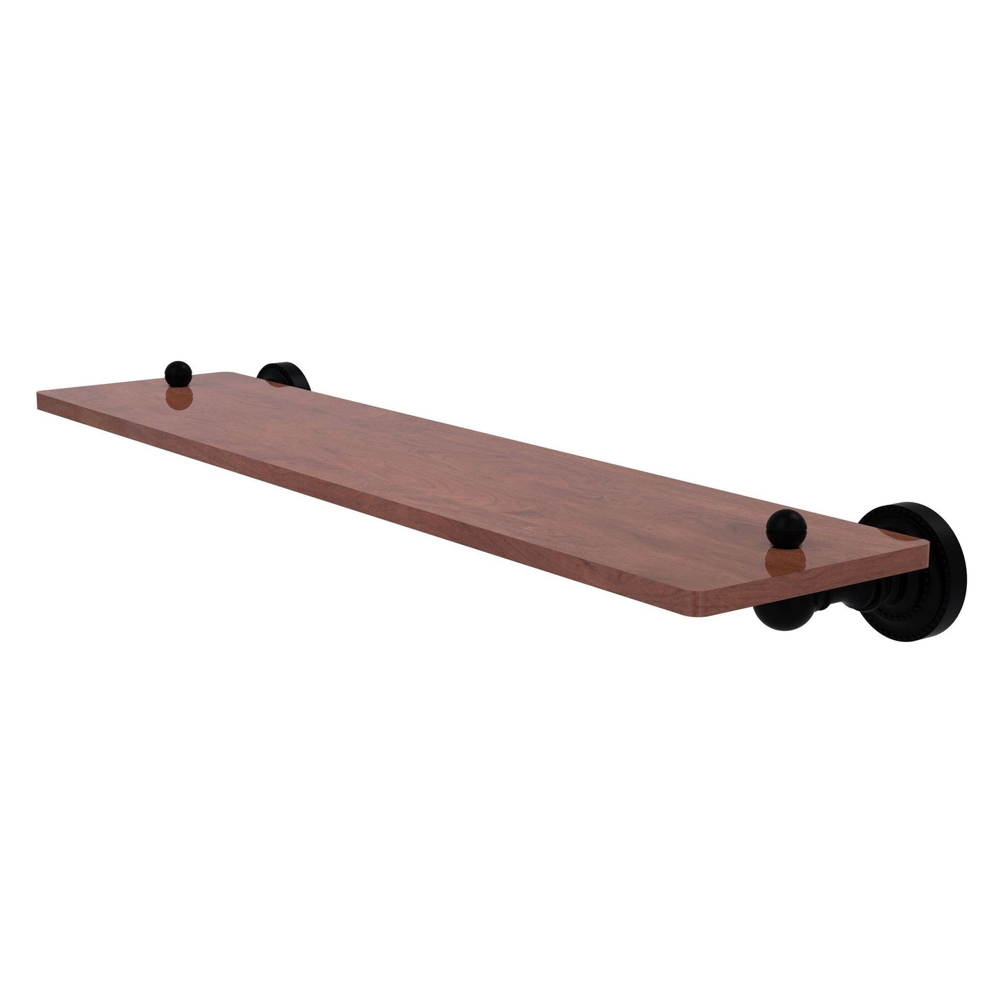 Allied Brass Dottingham 22" x 5" Matte Black Solid Brass Solid IPE Ironwood Shelf