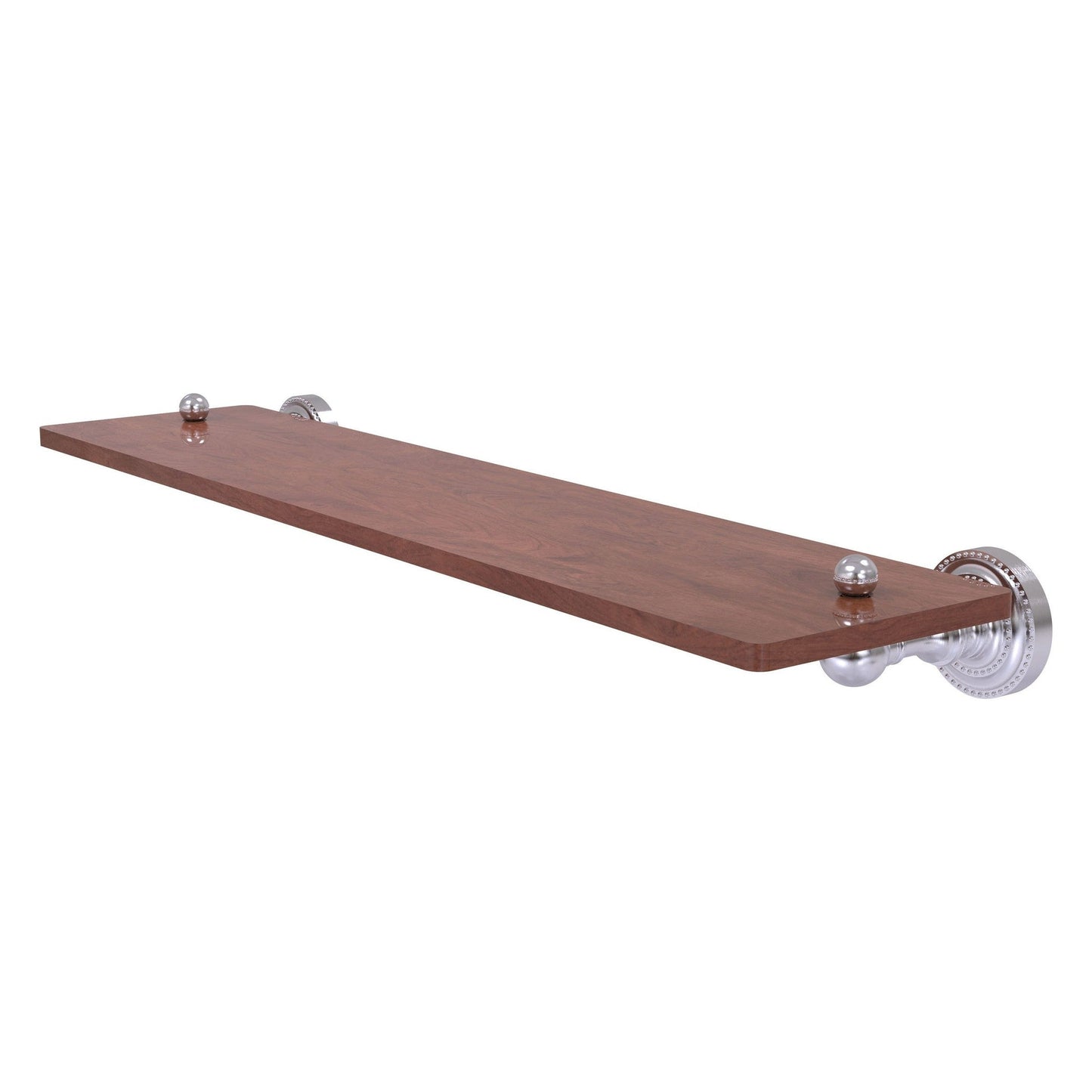 Allied Brass Dottingham 22" x 5" Satin Chrome Solid Brass Solid IPE Ironwood Shelf