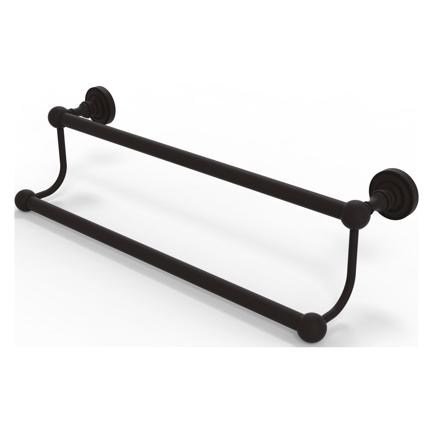 Allied Brass Dottingham 24" x 26" Oil Rubbed Bronze Solid Brass Double Towel Bar