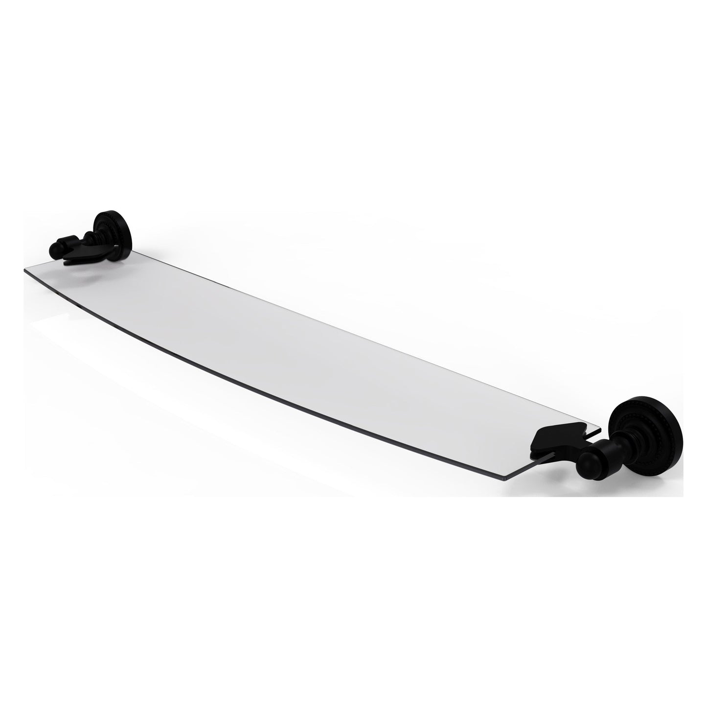 Allied Brass Dottingham 24" x 5" Matte Black Solid Brass Glass Shelf