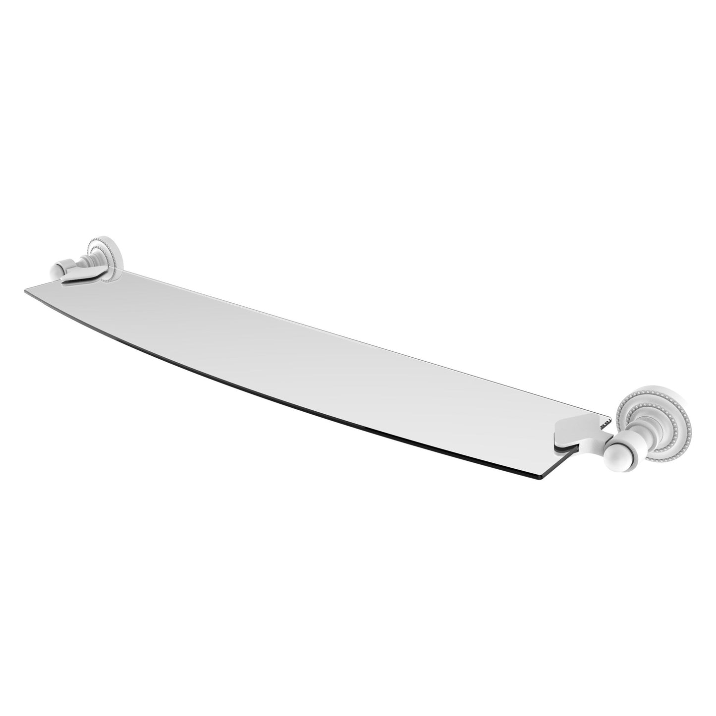 Allied Brass Dottingham 24" x 5" Matte White Solid Brass Glass Shelf