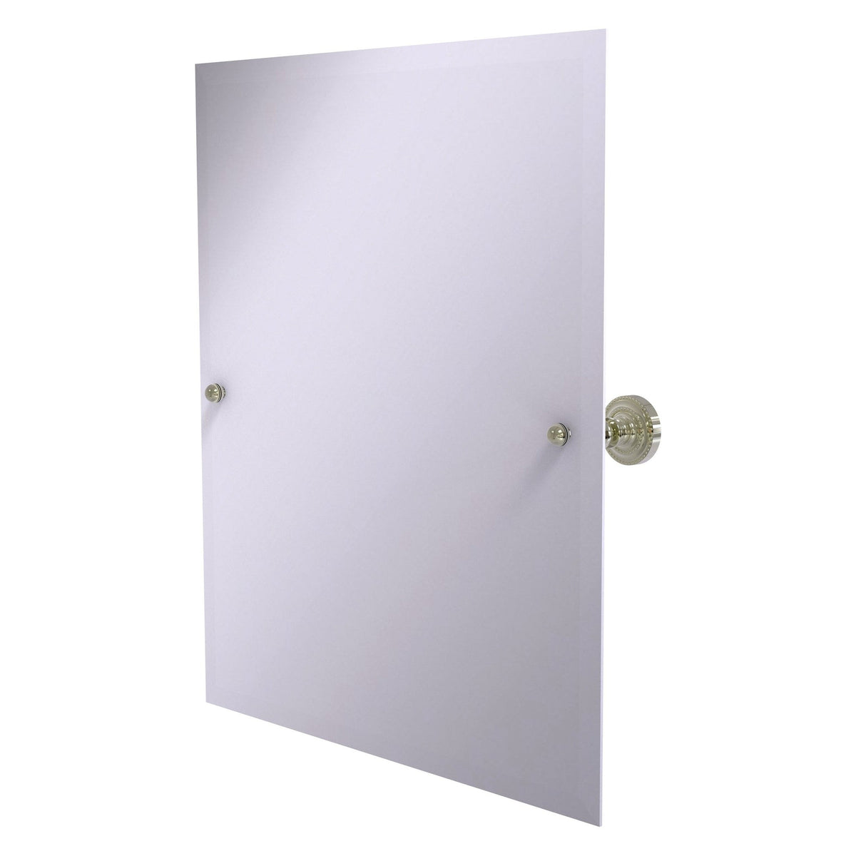 Allied Brass Dottingham 26" x 21" Polished Nickel Solid Brass Frameless Rectangular Tilt Mirror With Beveled Edge