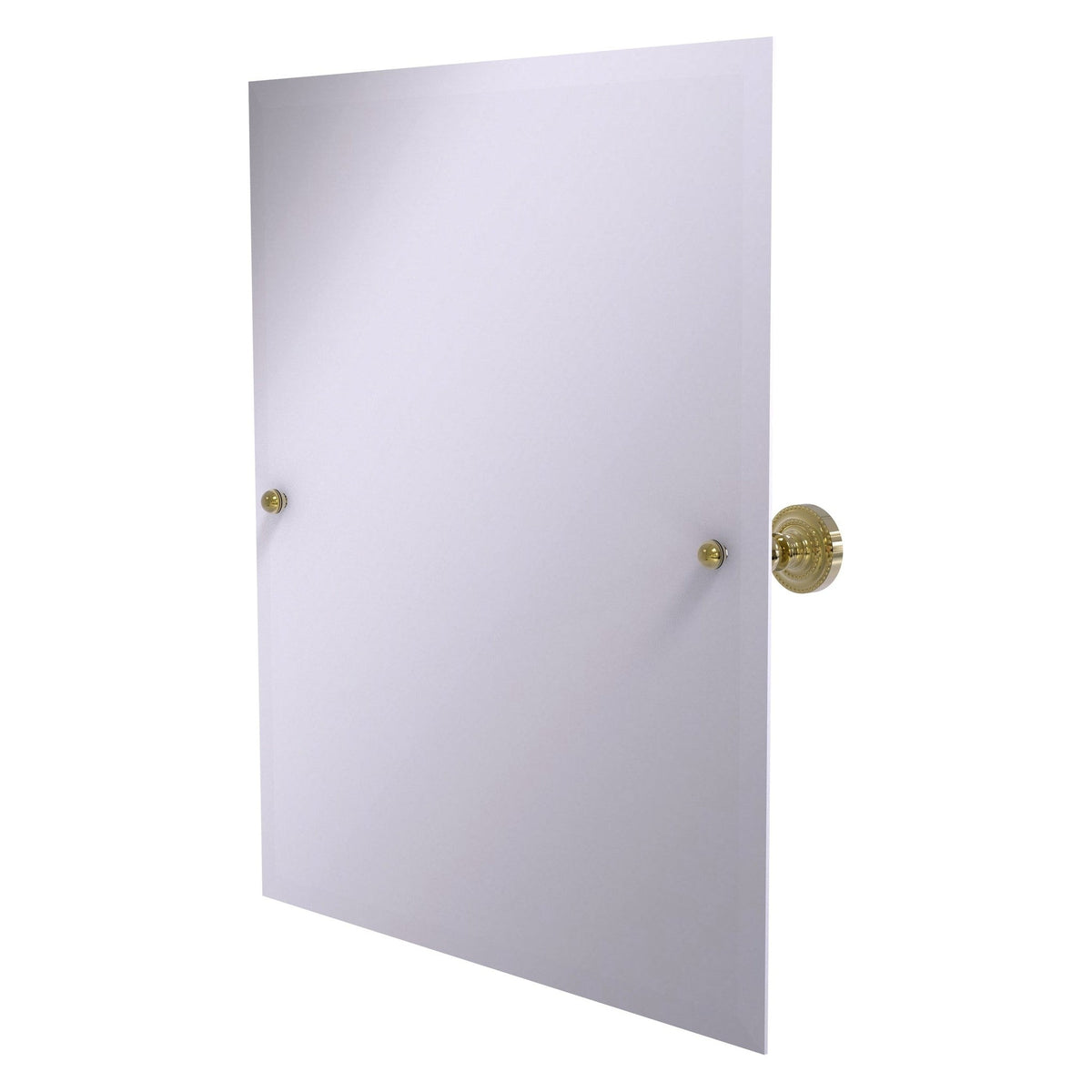 Allied Brass Dottingham 26" x 21" Unlacquered Brass Solid Brass Frameless Rectangular Tilt Mirror With Beveled Edge