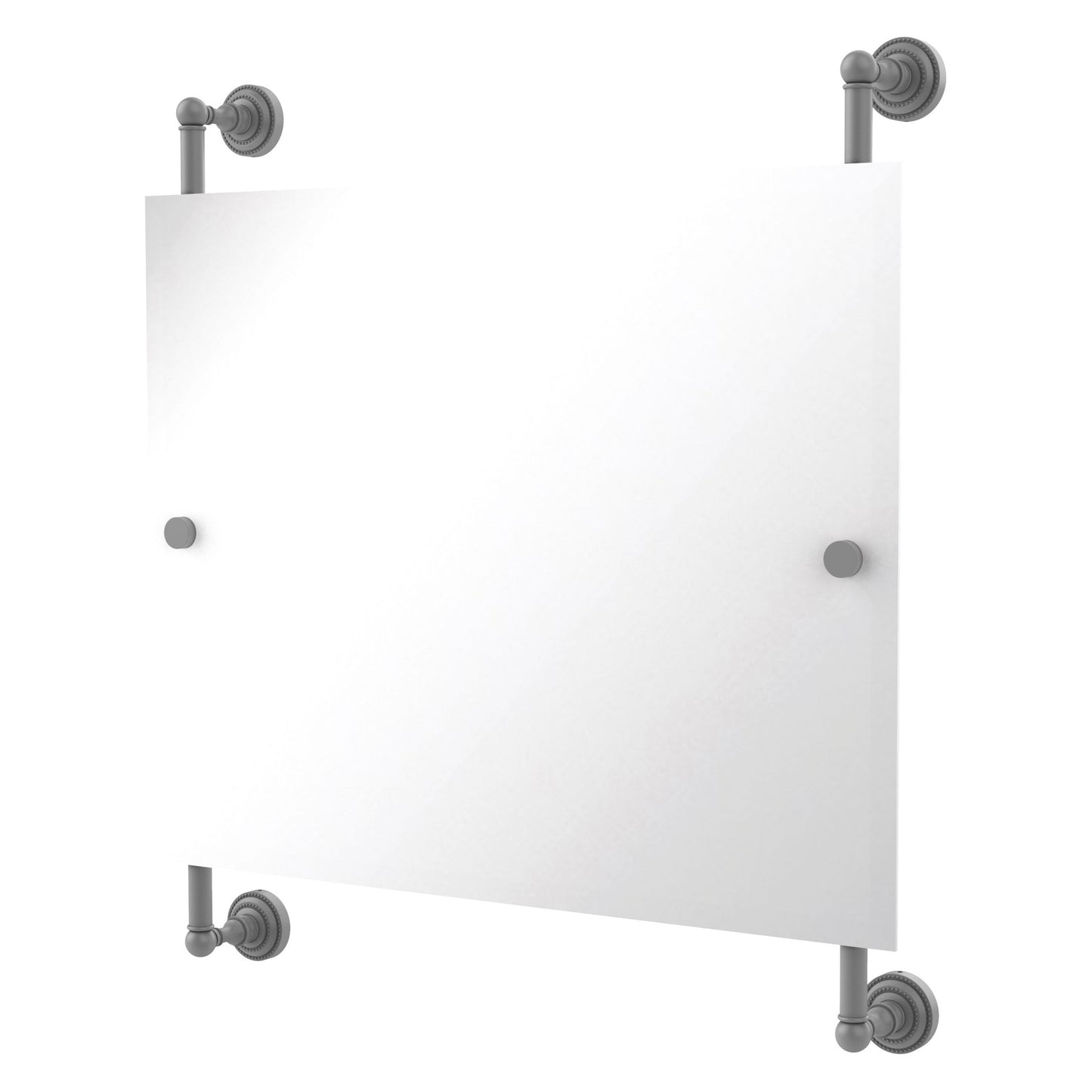 Allied Brass Dottingham 26" x 3.8" Matte Gray Solid Brass Rectangular Frameless Rail Mounted Mirror