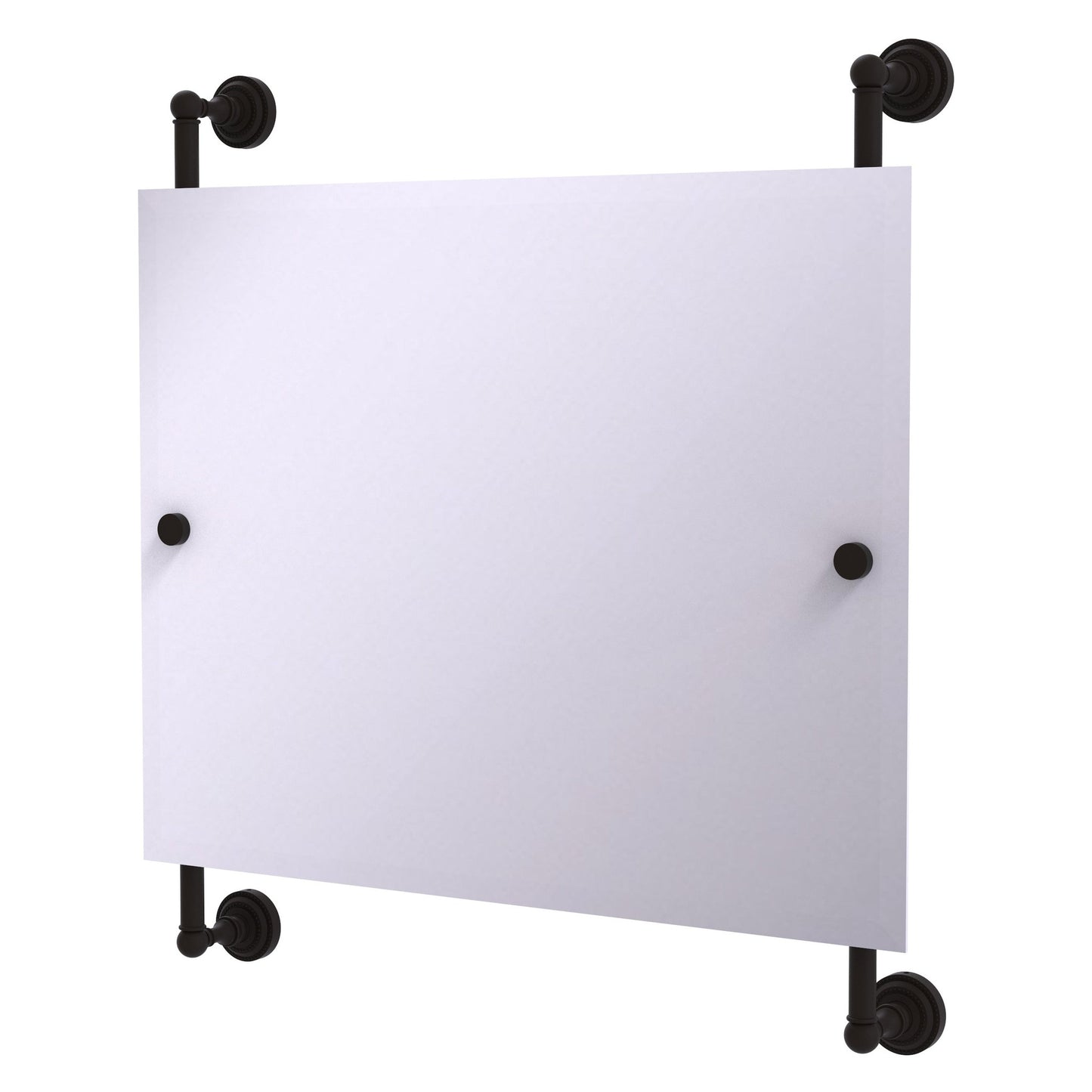 Allied Brass Dottingham 26" x 3.8" Oil Rubbed Bronze Solid Brass Rectangular Frameless Rail Mounted Mirror