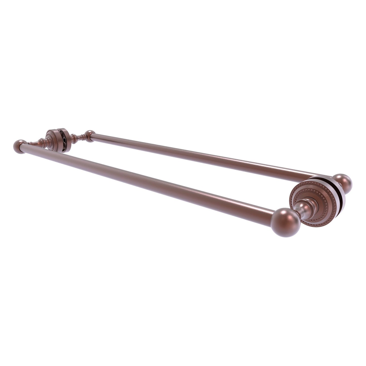 Allied Brass Dottingham 26" x 7.8" Antique Copper Solid Brass Back-to-Back Shower Door Towel Bar