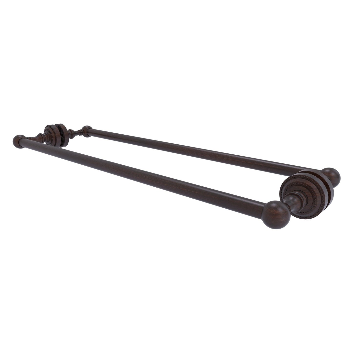 Allied Brass Dottingham 26" x 7.8" Venetian Bronze Solid Brass Back-to-Back Shower Door Towel Bar