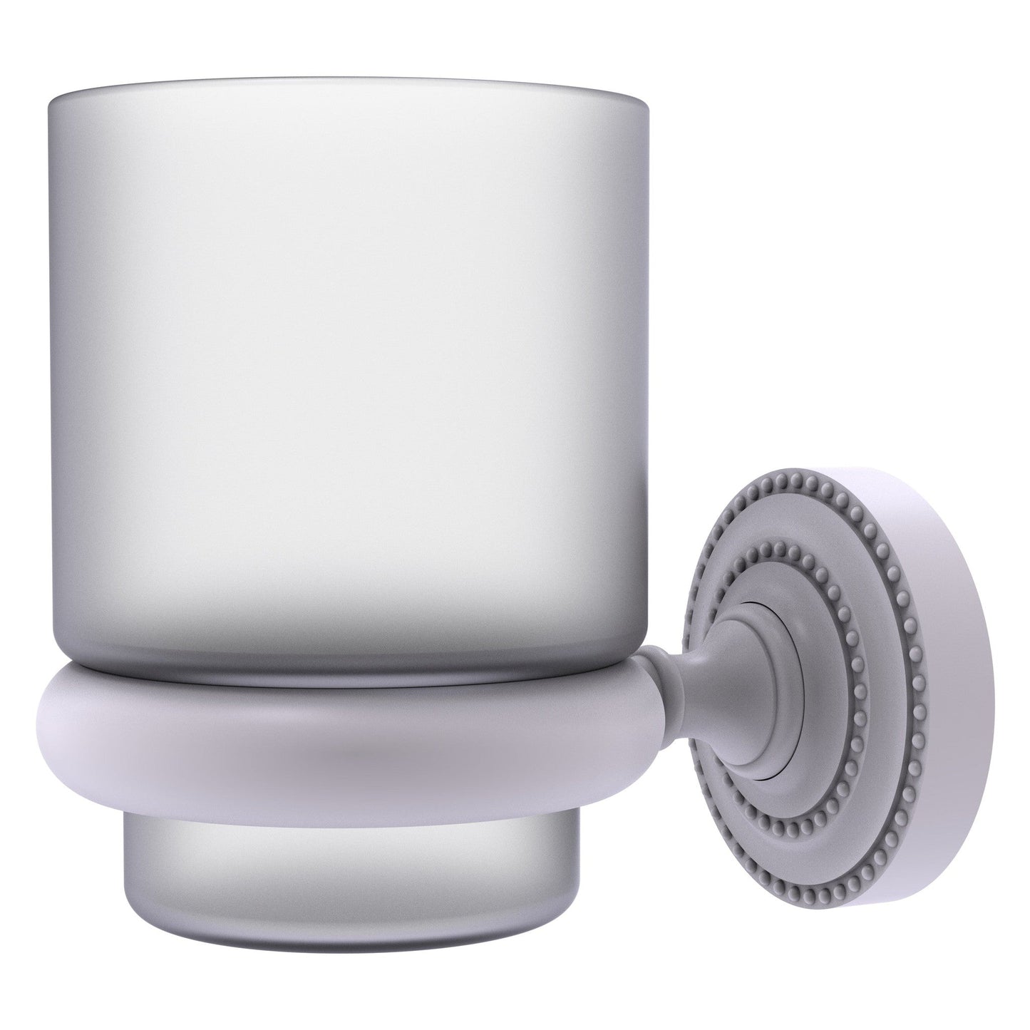 Allied Brass Dottingham 3" x 2.5" Matte White Solid Brass Wall-Mounted Tumbler Holder