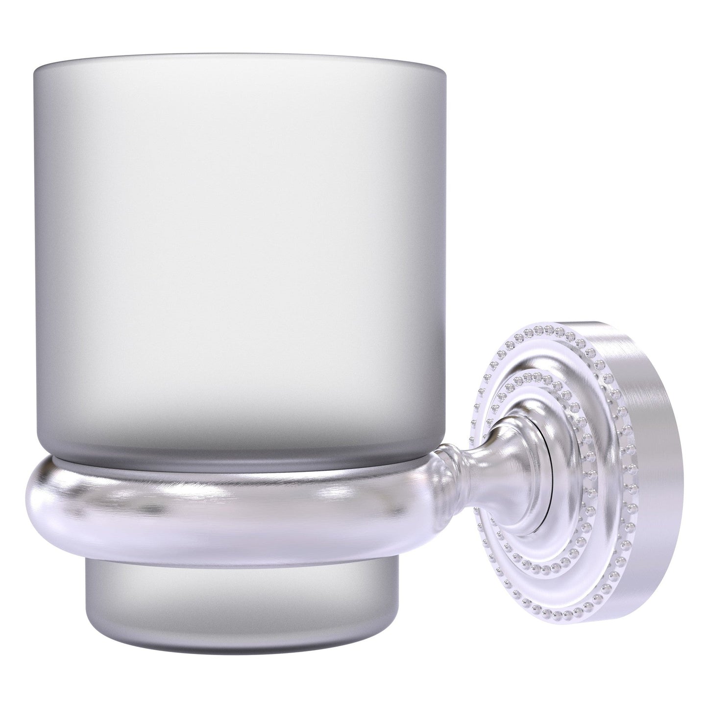 Allied Brass Dottingham 3" x 2.5" Satin Chrome Solid Brass Wall-Mounted Tumbler Holder