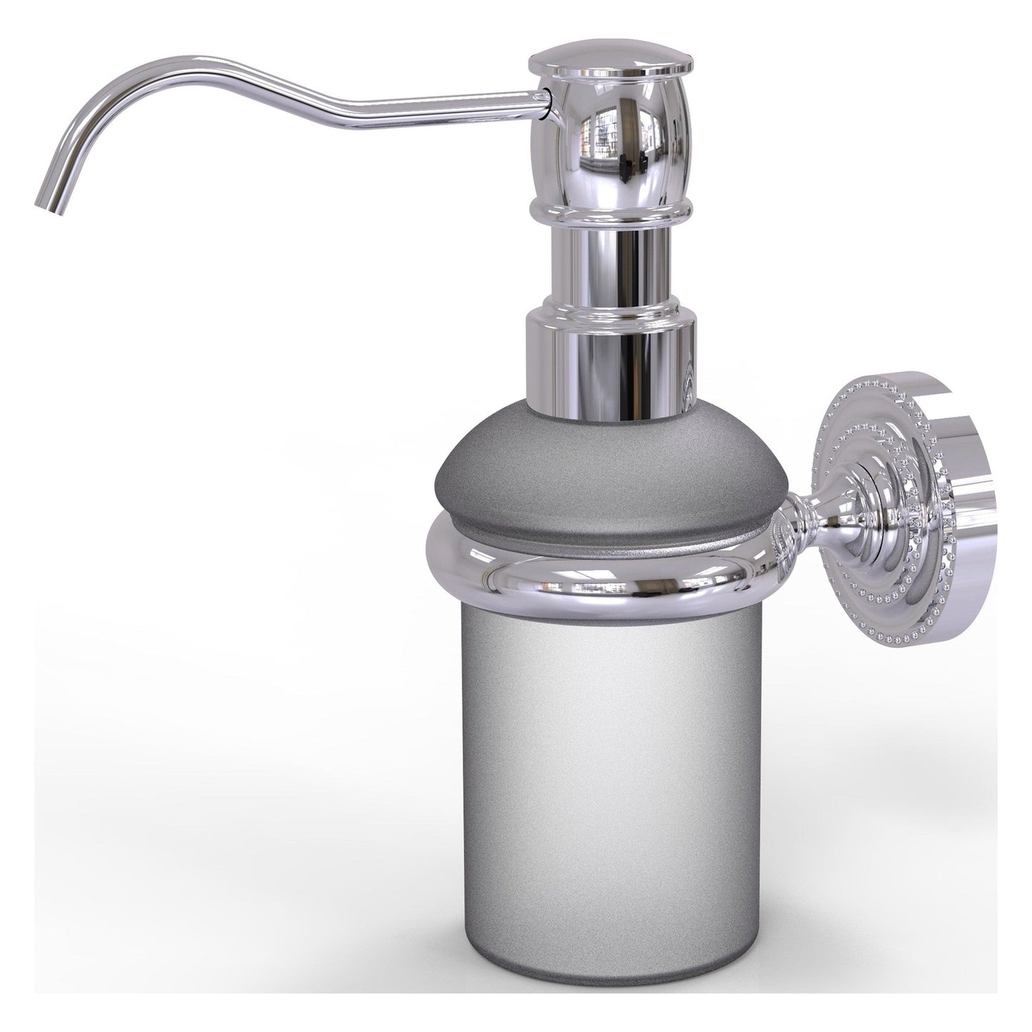 Allied Brass Dottingham 3" x 3" Polished Chrome Solid Brass Wall-Mounted Soap Dispenser