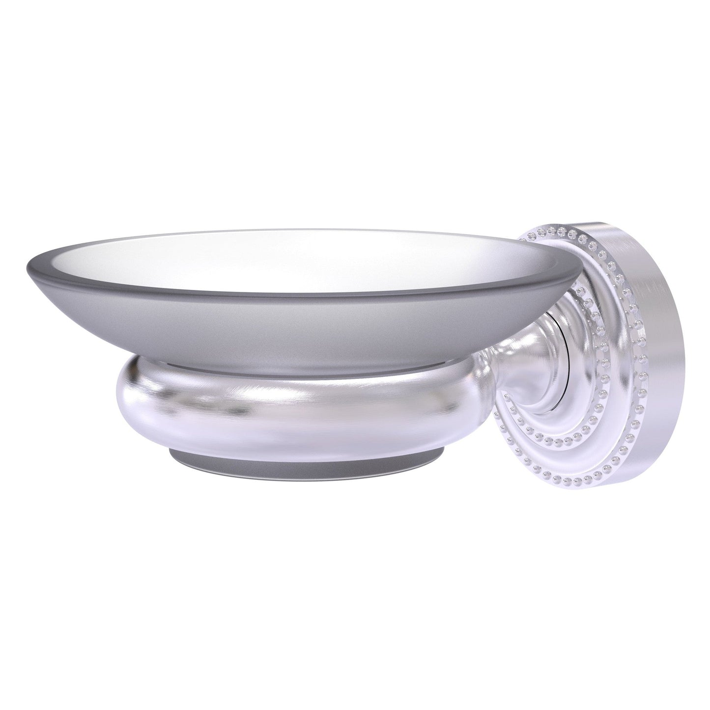 Allied Brass Dottingham 3" x 4.5" Satin Chrome Solid Brass Wall-Mounted Soap Dish