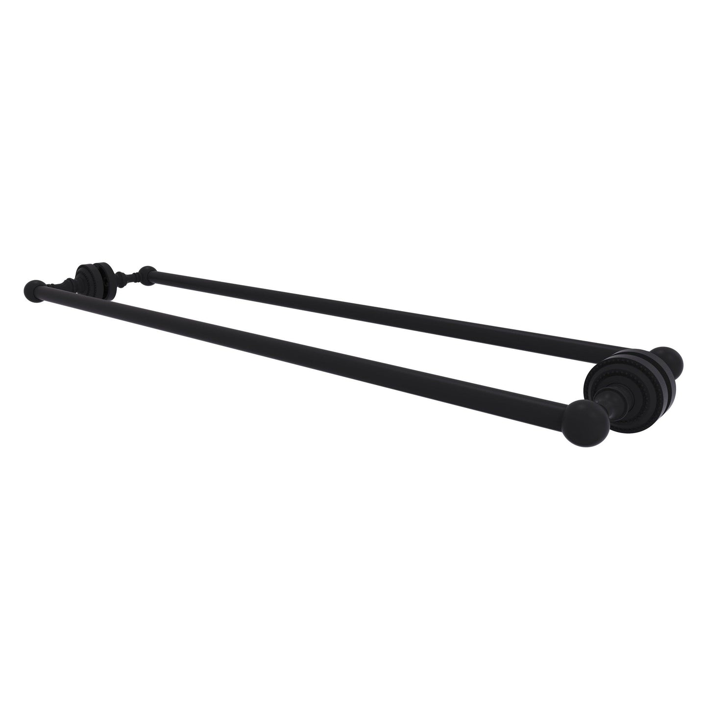 Allied Brass Dottingham 32" x 7.8" Matte Black Solid Brass Back-to-Back Shower Door Towel Bar