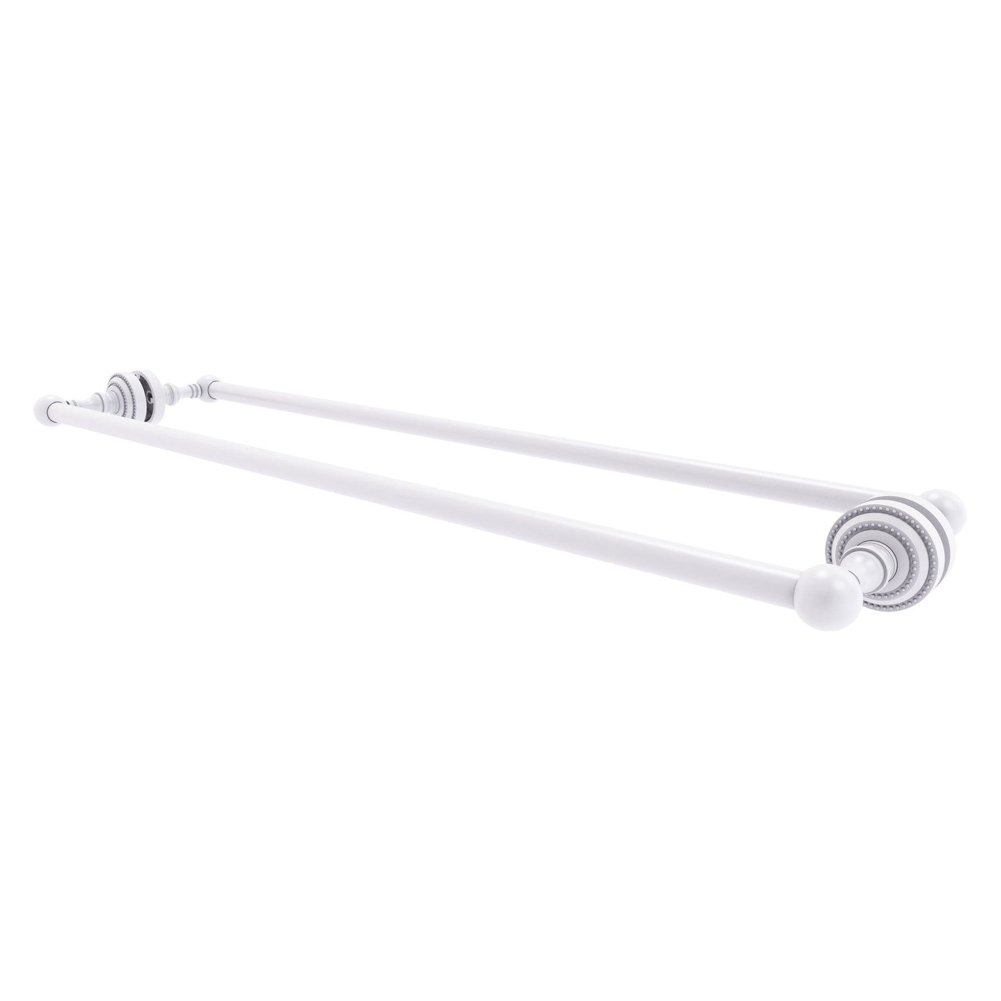 Allied Brass Dottingham 32" x 7.8" Matte White Solid Brass Back-to-Back Shower Door Towel Bar