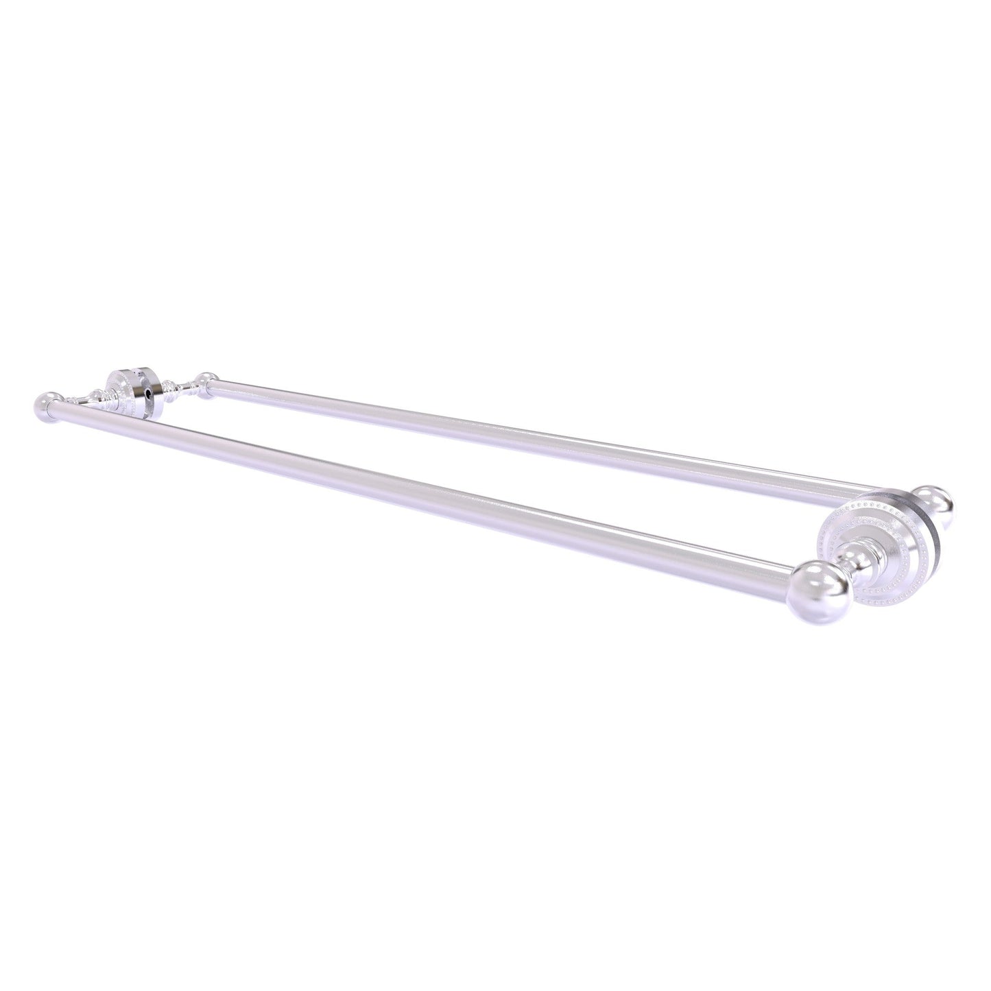 Allied Brass Dottingham 32" x 7.8" Satin Chrome Solid Brass Back-to-Back Shower Door Towel Bar