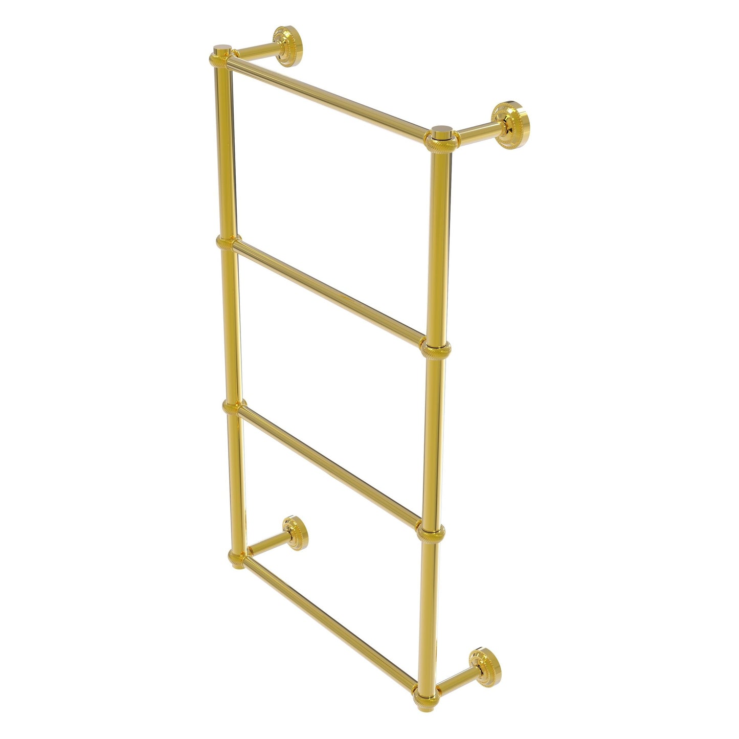 Allied Brass Dottingham 32.3" x 5.3" Polished Brass Solid Brass Ladder Towel Bar With Twisted Detail