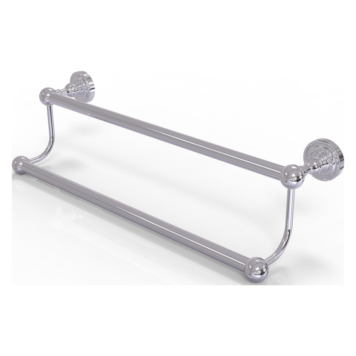 Allied Brass Dottingham 36" x 38" Polished Chrome Solid Brass Double Towel Bar
