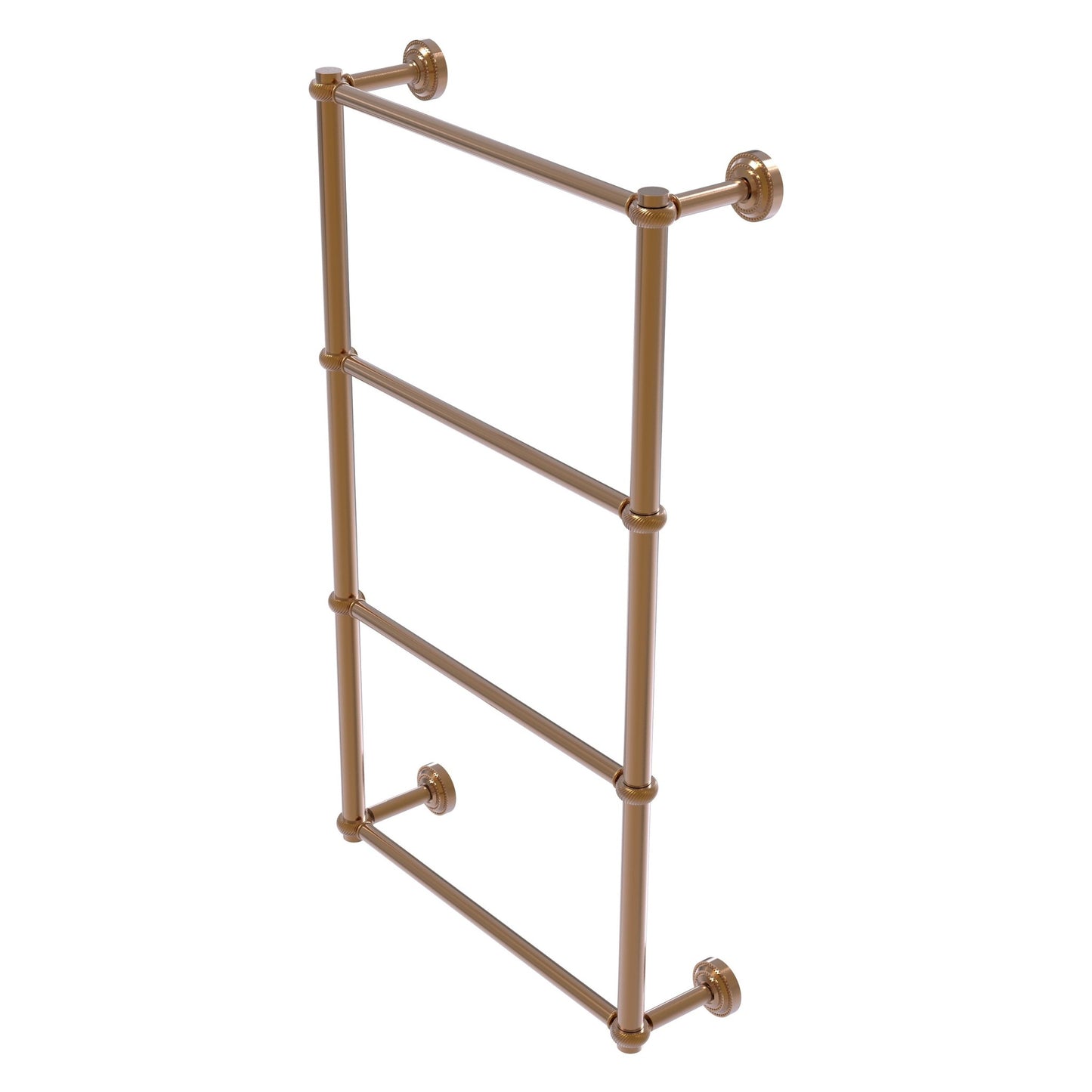 Allied Brass Dottingham 38.3" x 5.3" Brushed Bronze Solid Brass Ladder Towel Bar With Twisted Detail