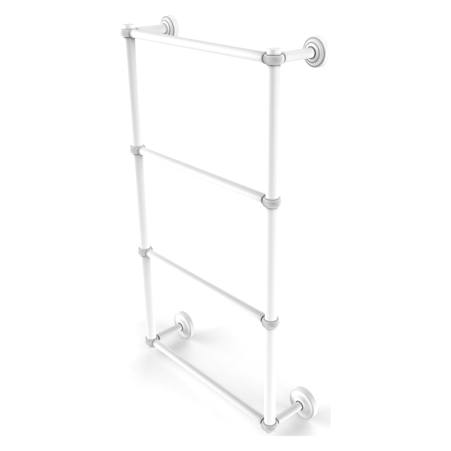 Allied Brass Dottingham 38.3" x 5.3" Matte White Solid Brass Ladder Towel Bar With Twisted Detail