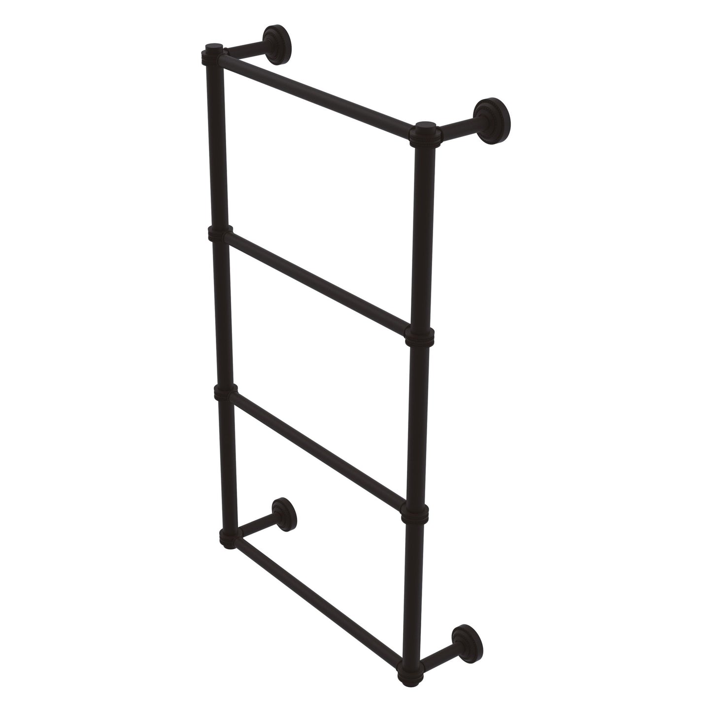 Allied Brass Dottingham 38.3" x 5.3" Oil Rubbed Bronze Solid Brass 4-Tier Ladder Towel Bar With Dotted Detail
