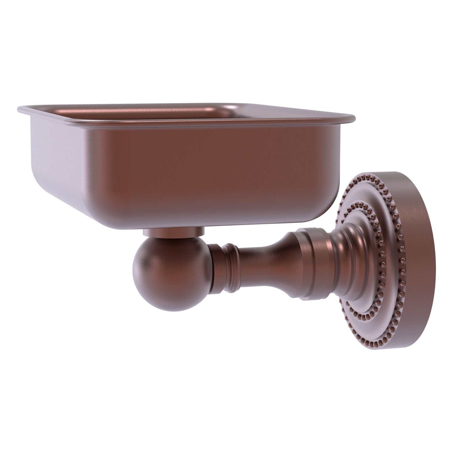Allied Brass Dottingham 4.5" x 3.5" Antique Copper Solid Brass Wall-Mounted Soap Dish