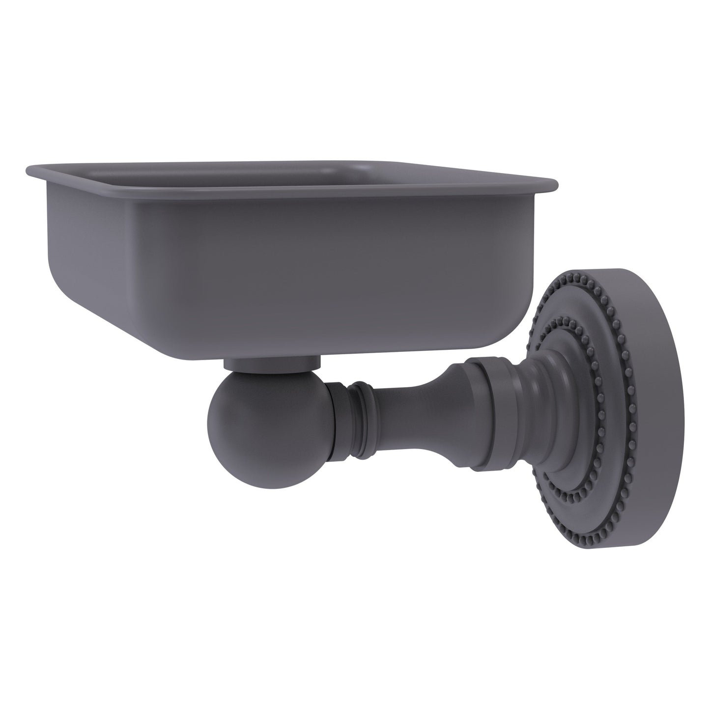 Allied Brass Dottingham 4.5" x 3.5" Matte Gray Solid Brass Wall-Mounted Soap Dish