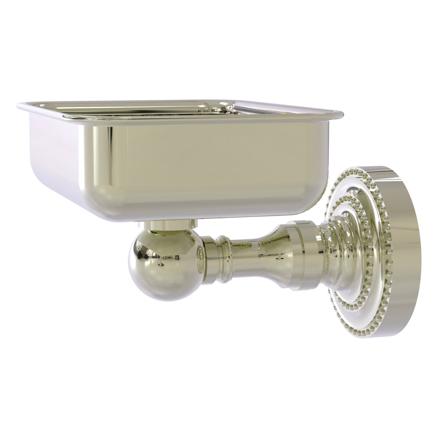 Allied Brass Dottingham 4.5" x 3.5" Polished Nickel Solid Brass Wall-Mounted Soap Dish