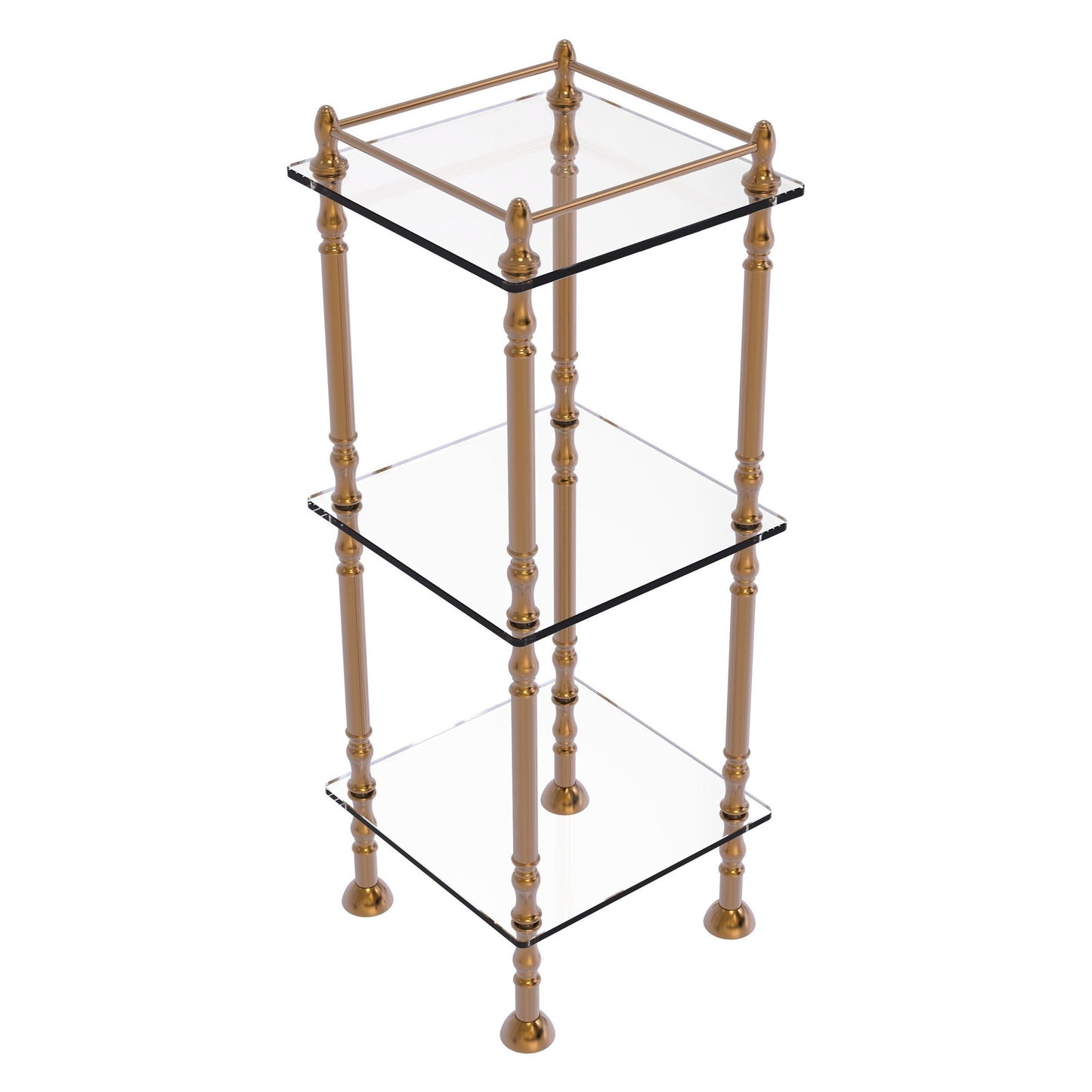 Allied Brass ET-14X143TGL 14" x 14" Brushed Bronze Solid Brass Three Tier Etagere With 14" x 14" Shelves