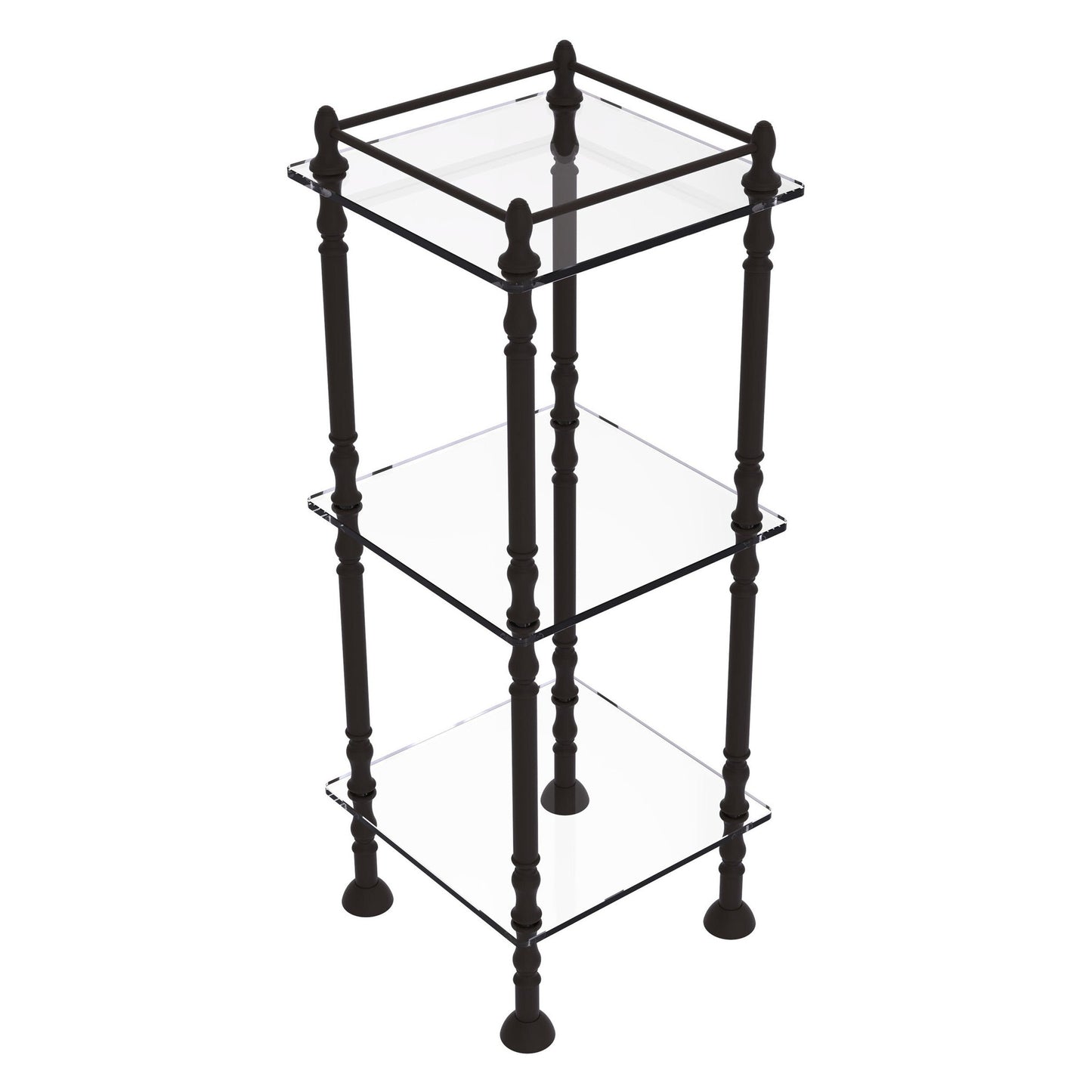 Allied Brass ET-14X143TGL 14" x 14" Oil Rubbed Bronze Solid Brass Three Tier Etagere With 14" x 14" Shelves