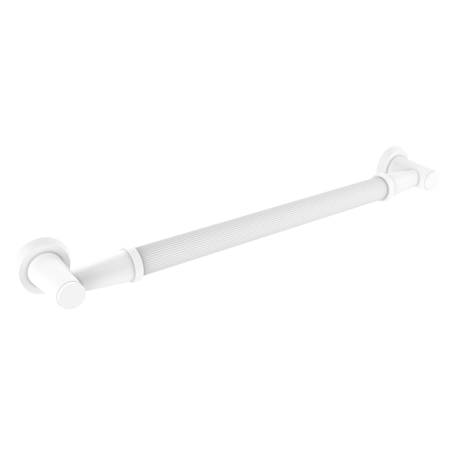 Allied Brass MD-GRR-24 26" x 3.5" Matte White Solid Brass Reeded Grab Bar