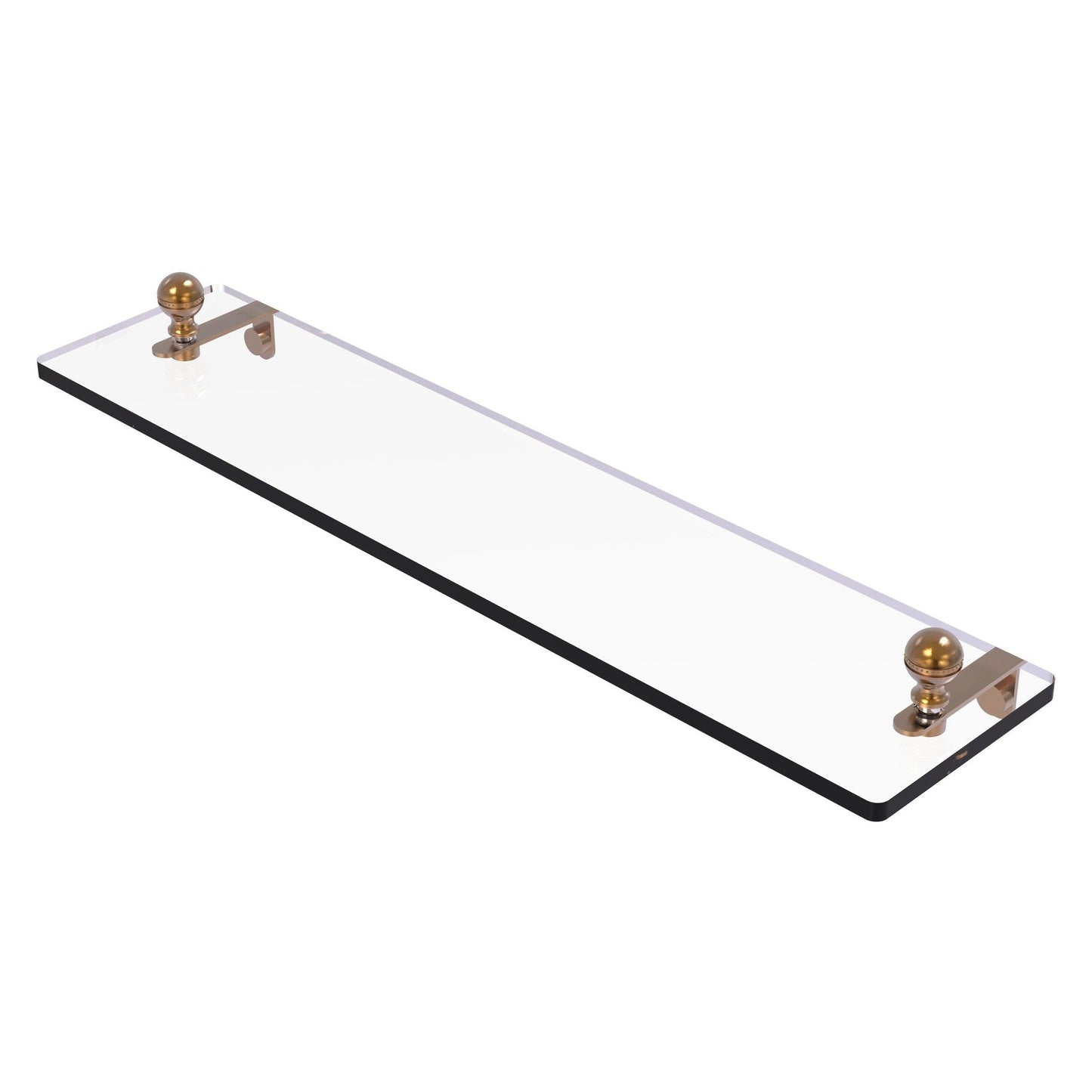 Allied Brass Mambo 22" x 5" Brushed Bronze Solid Brass Glass Vanity Shelf With Beveled Edges