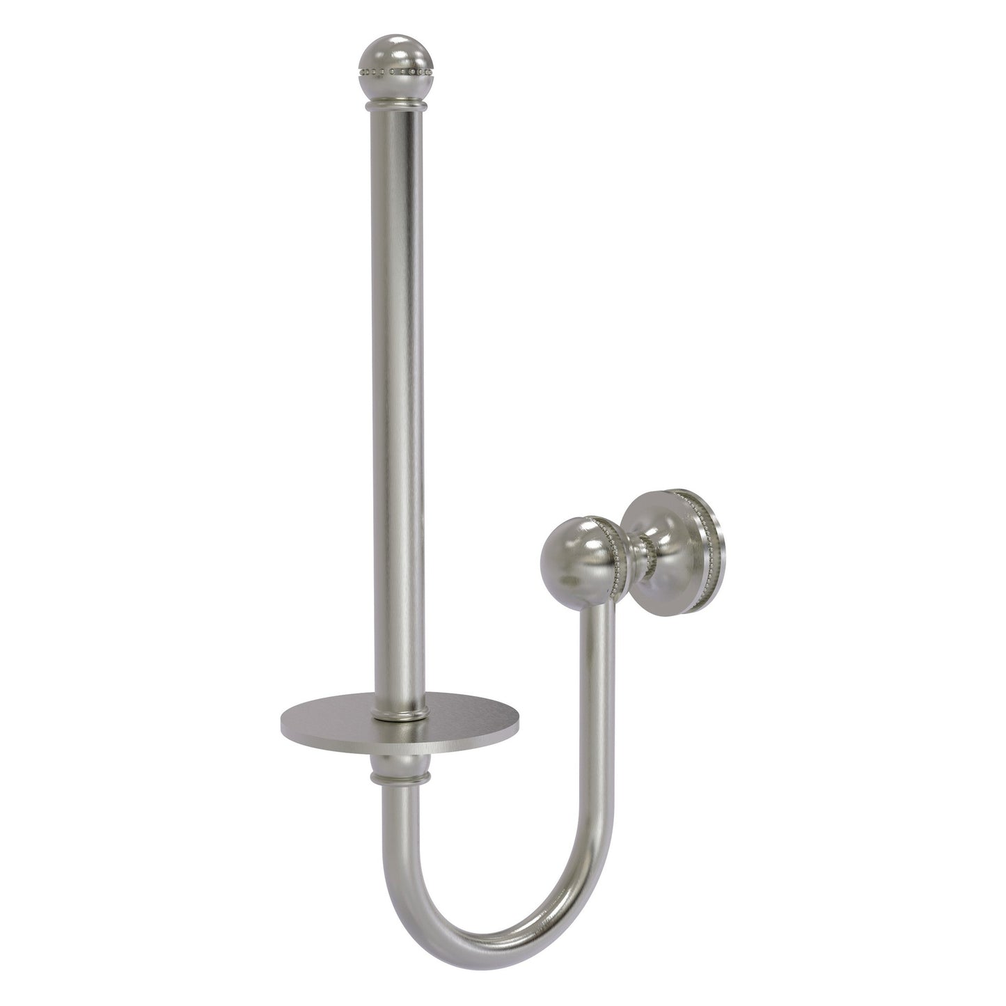 Allied Brass Mambo 2.4" x 5" Satin Nickel Solid Brass Upright Toilet Tissue Holder