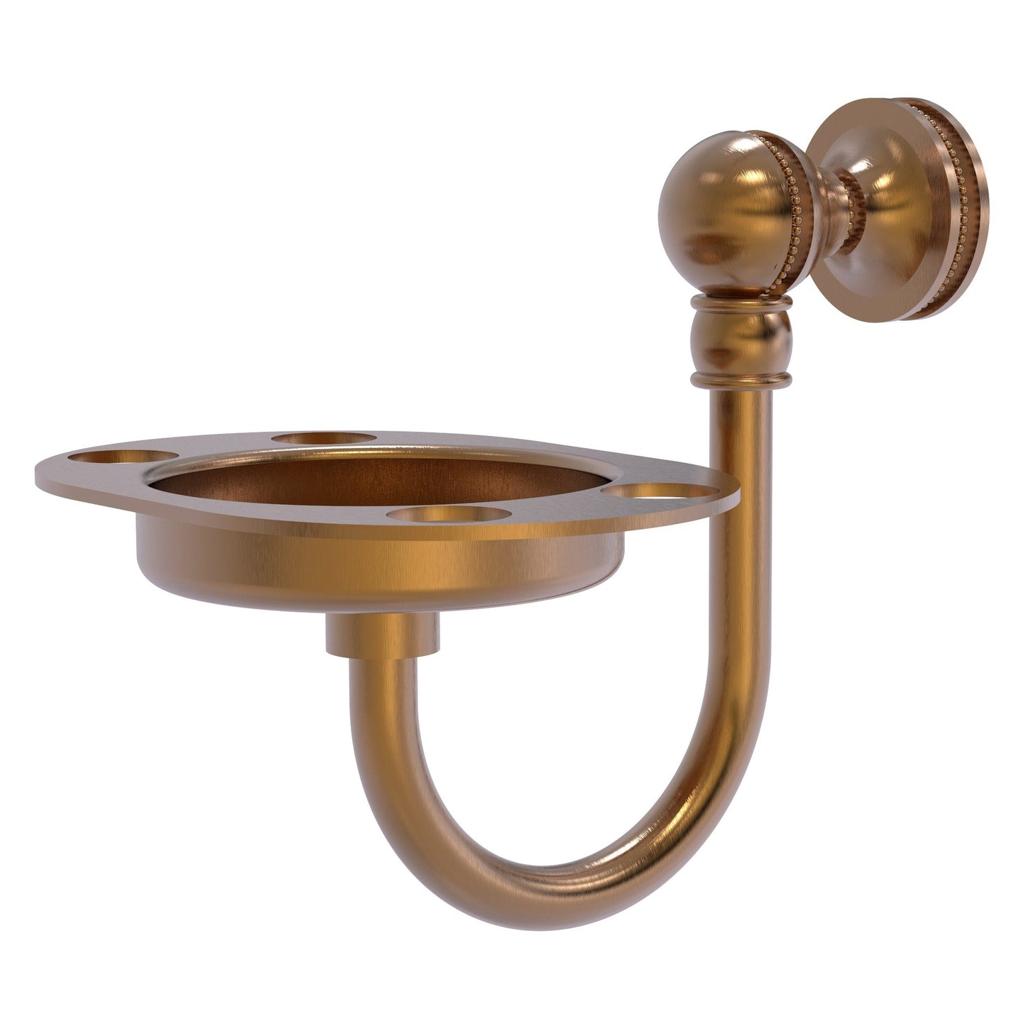 Allied Brass Mambo 4.5" x 3.5" Brushed Bronze Solid Brass Tumbler and Toothbrush Holder