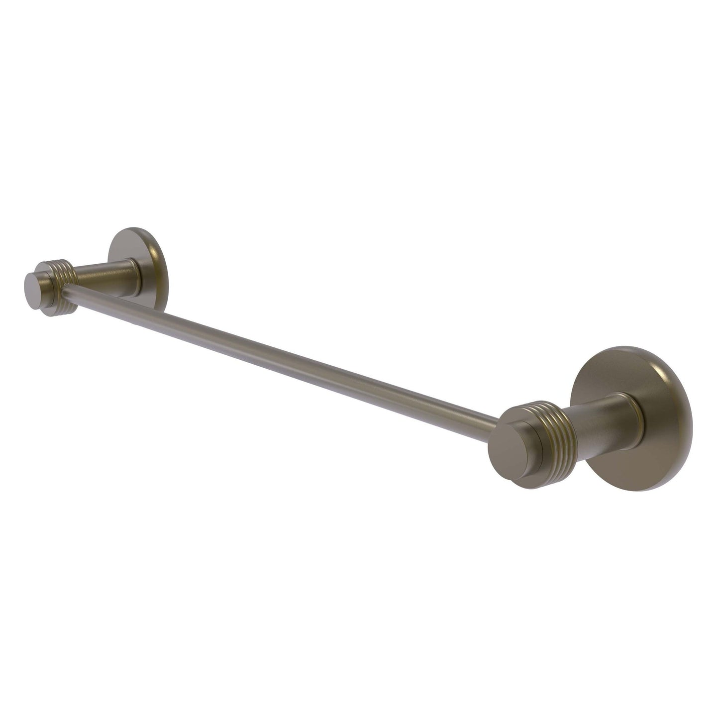 Allied Brass Mercury 24" x 26.5" Antique Brass Solid Brass Towel Bar With Grooved Accent