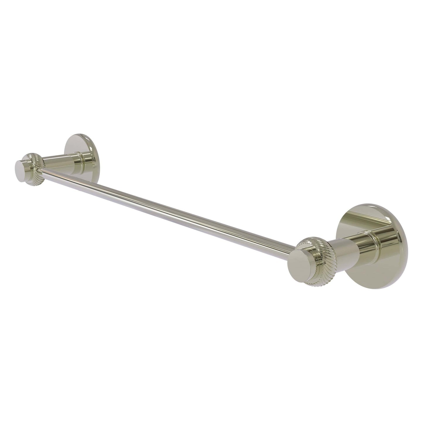 Allied Brass Mercury 30" x 32.5" Polished Nickel Solid Brass Towel Bar With Twist Accent