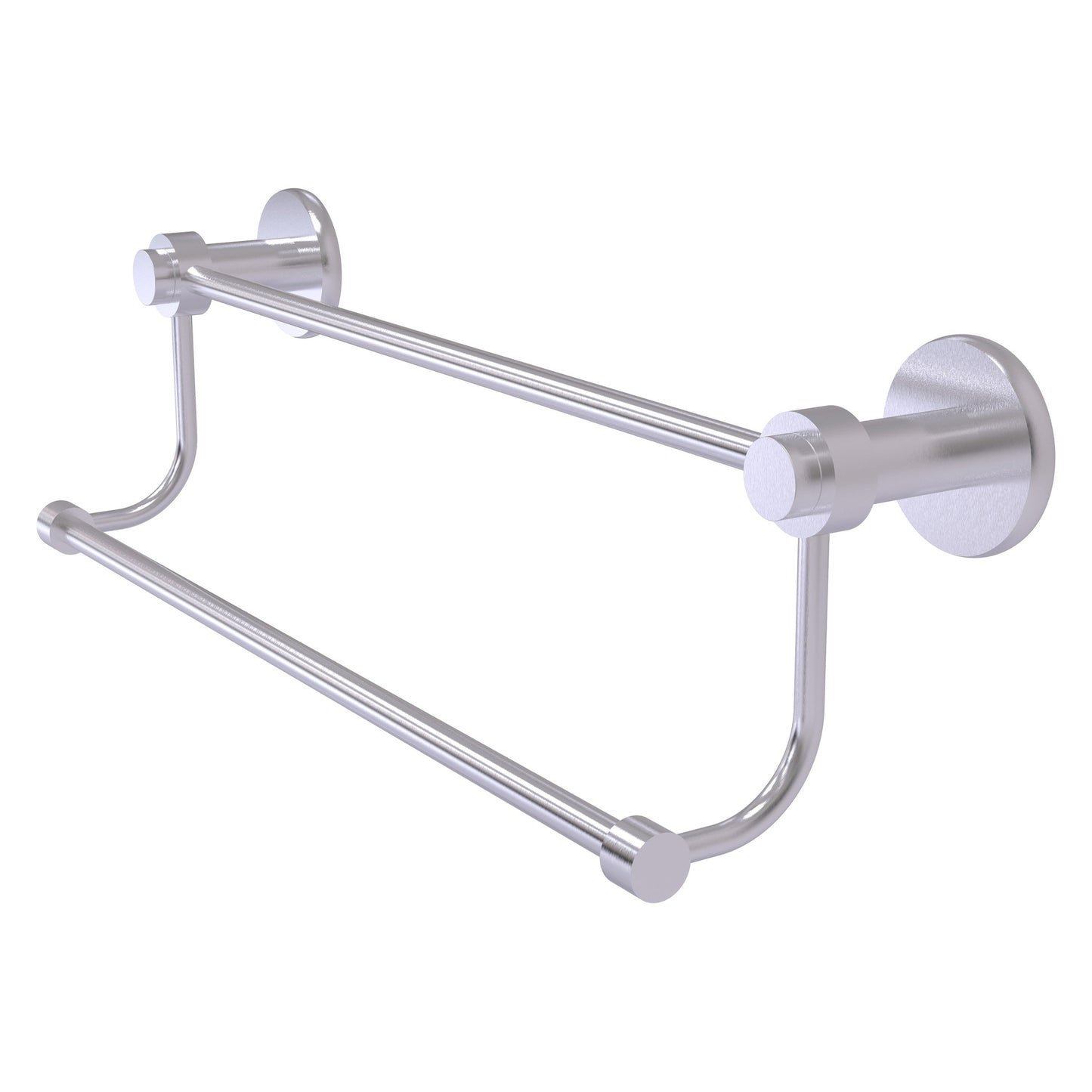 Allied Brass Mercury 30" x 32.5" Satin Chrome Solid Brass Double Towel Bar