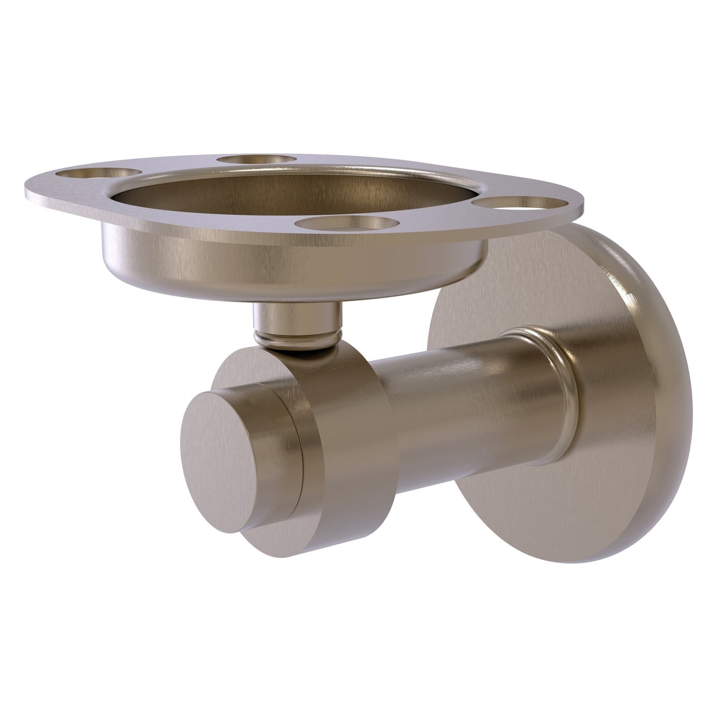 Allied Brass Mercury 5" x 4" Antique Pewter Solid Brass Tumbler and Toothbrush Holder