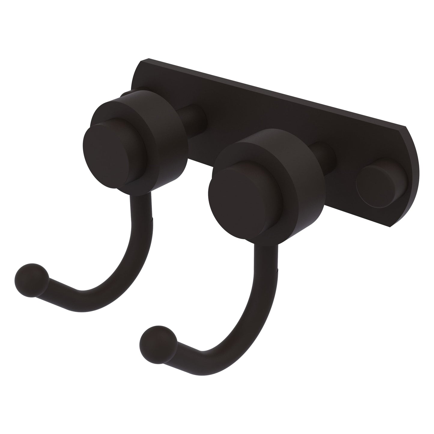 Allied Brass Mercury 5.5" x 4" Oil Rubbed Bronze Solid Brass 2-Position Multi-Hook With Smooth Accent