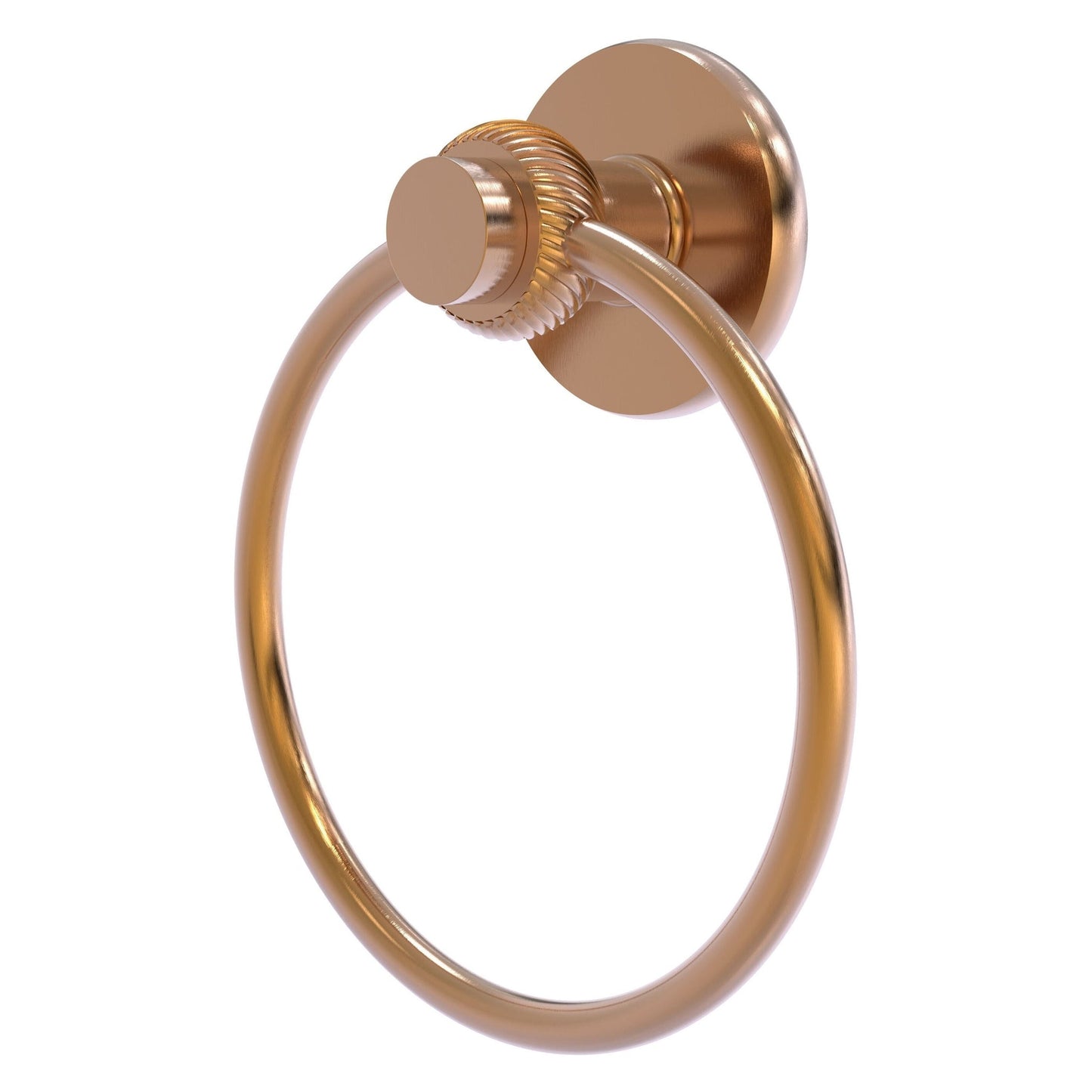 Allied Brass Mercury 6" x 2" Brushed Bronze Solid Brass Towel Ring With Twist Accent