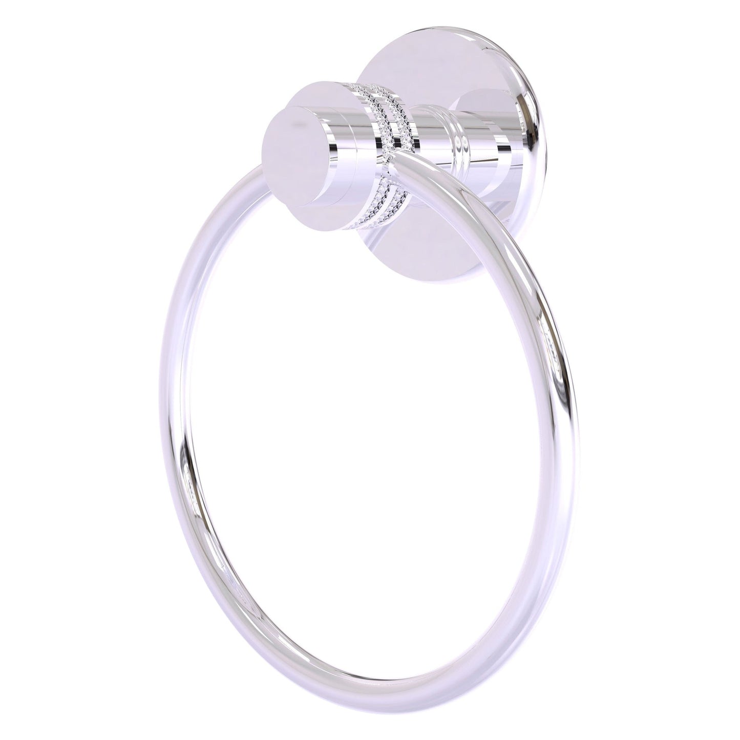 Allied Brass Mercury 6" x 2" Polished Chrome Solid Brass Towel Ring With Dotted Accent