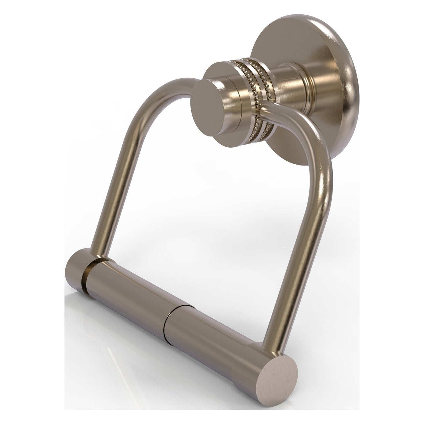 Allied Brass Mercury 6" x 6" Antique Pewter Solid Brass 2-Post Toilet Tissue Holder With Dotted Accent