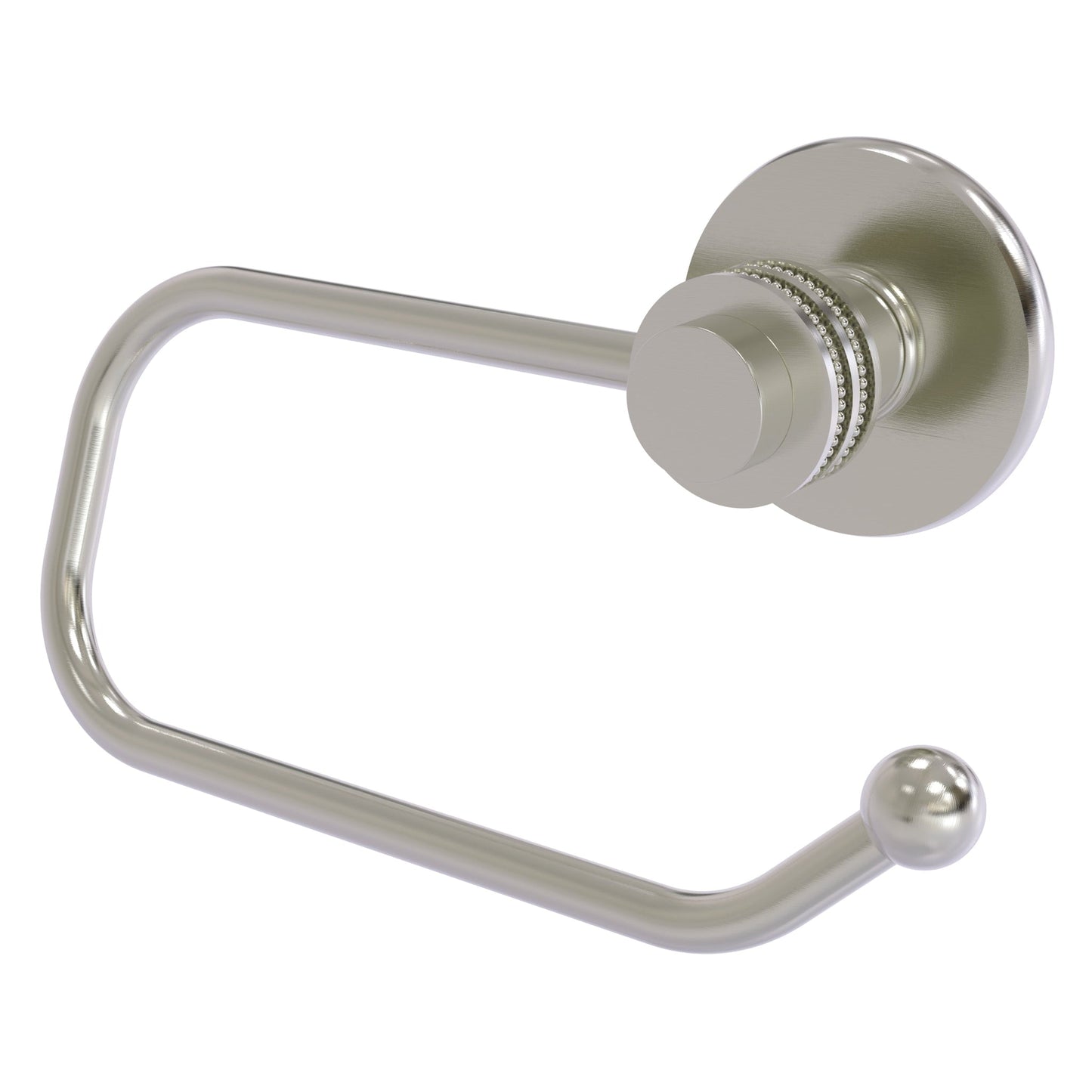 Allied Brass Mercury 7" x 3" Satin Nickel Solid Brass European-Style Toilet Tissue Holder With Dotted Accent