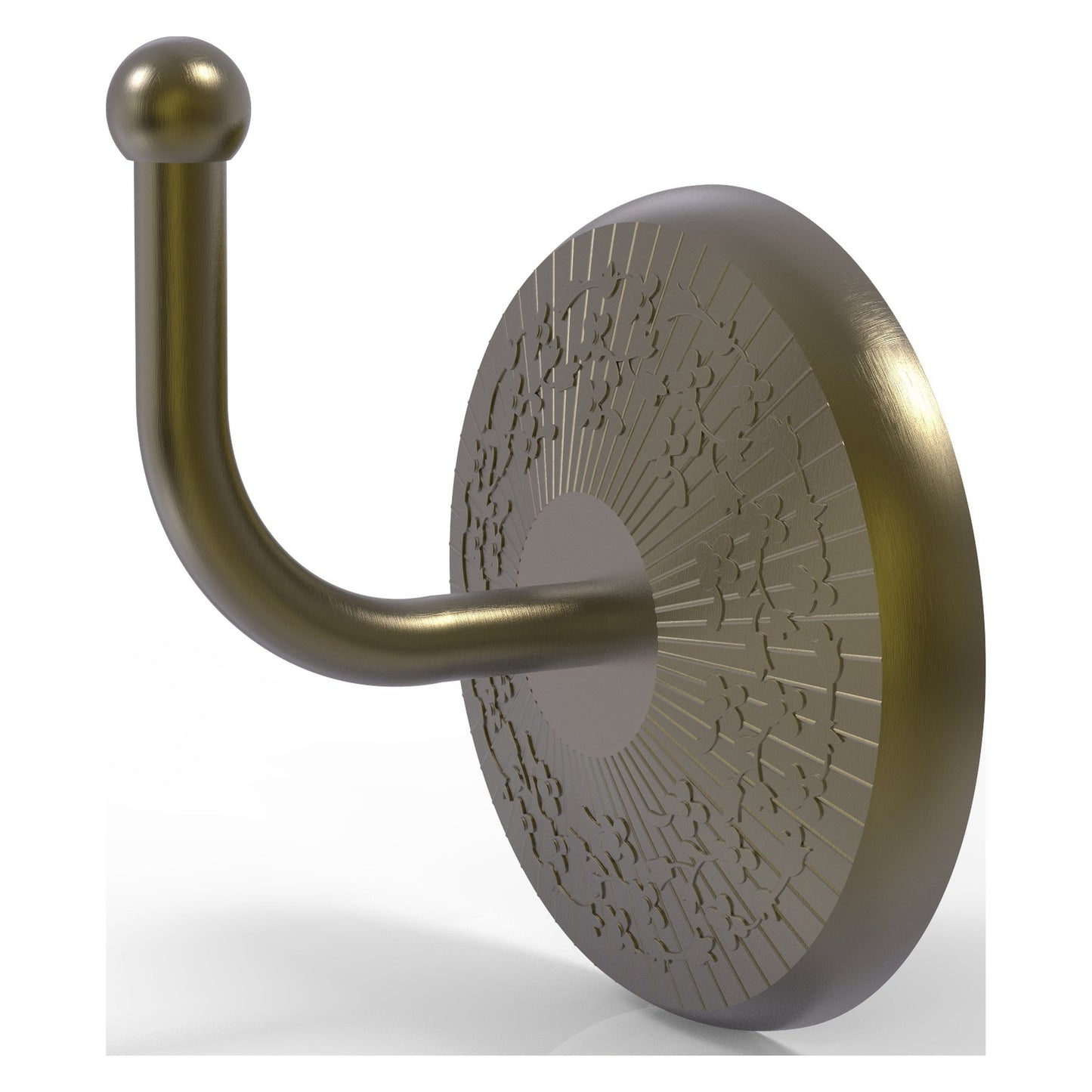 Allied Brass Monte Carlo 2" x 2.75" Antique Brass Solid Brass Robe Hook
