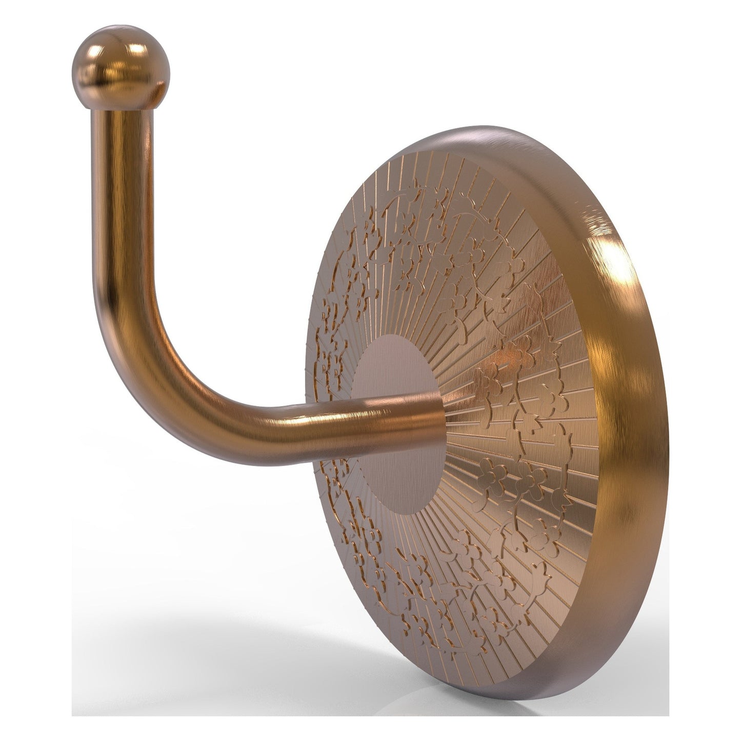 Allied Brass Monte Carlo 2" x 2.75" Brushed Bronze Solid Brass Robe Hook