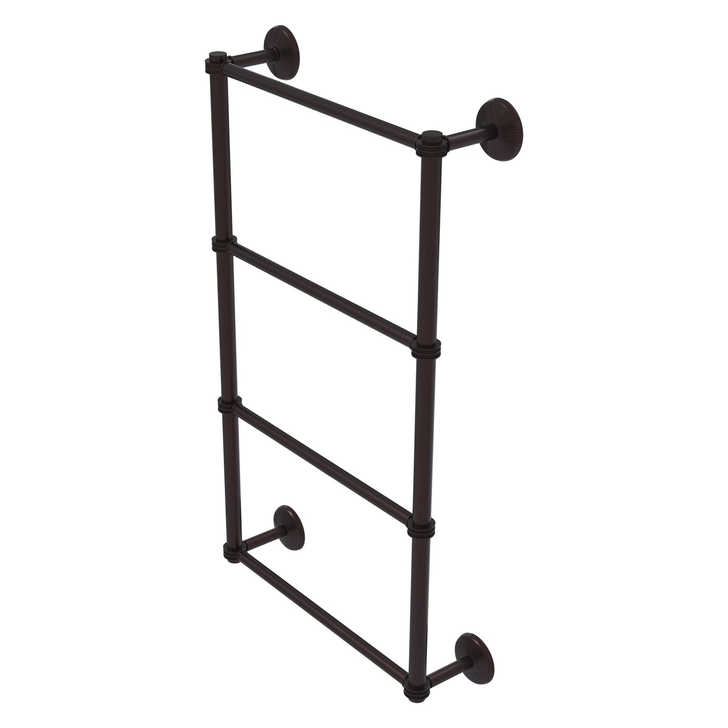Allied Brass Monte Carlo 24" x 5.2" Antique Bronze Solid Brass 4-Tier Towel Bar With Dotted Detail