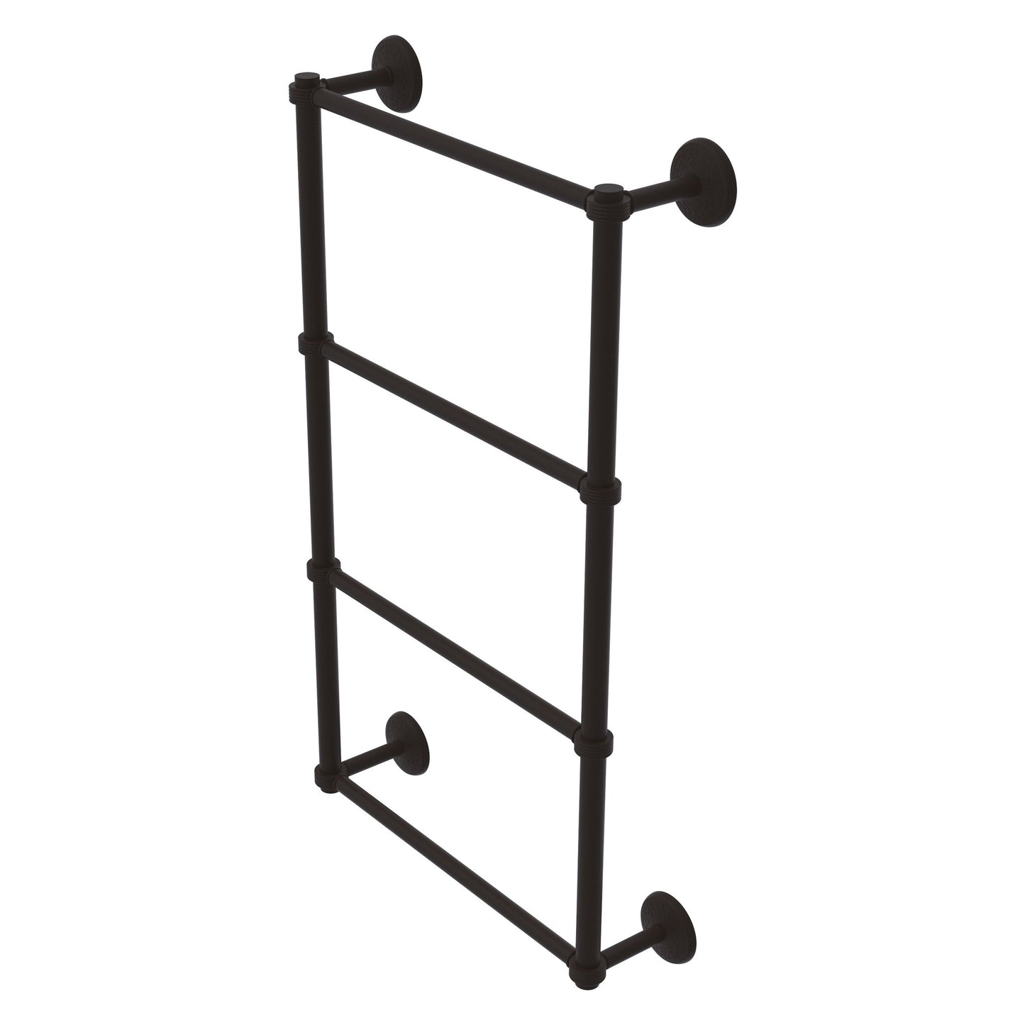 Allied Brass Monte Carlo 24" x 5.2" Oil Rubbed Bronze Solid Brass 4-Tier Towel Bar With Grooved Detail