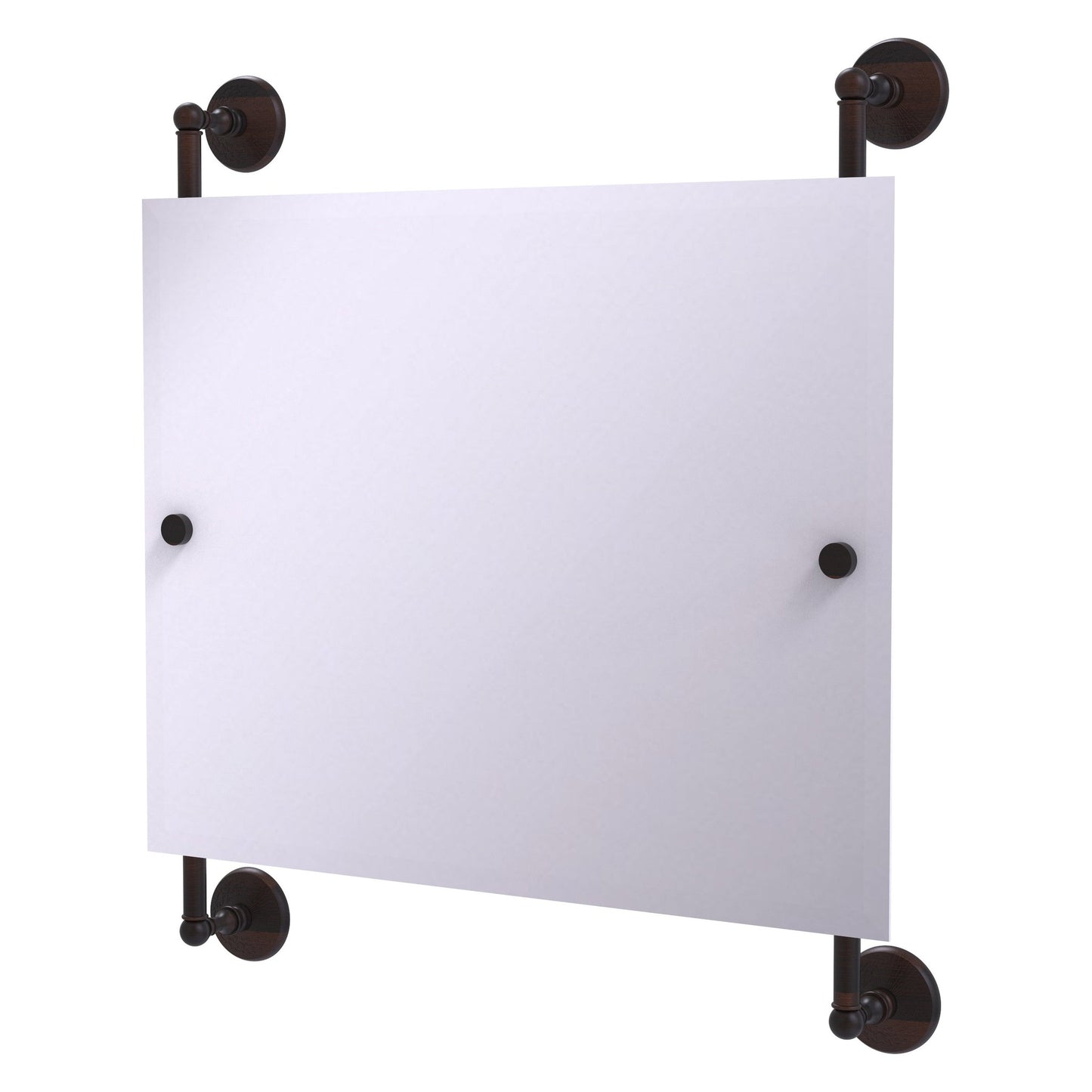 Allied Brass Monte Carlo 26" x 3.8" Venetian Bronze Solid Brass Landscape Rectangular Frameless Rail Mounted Mirror