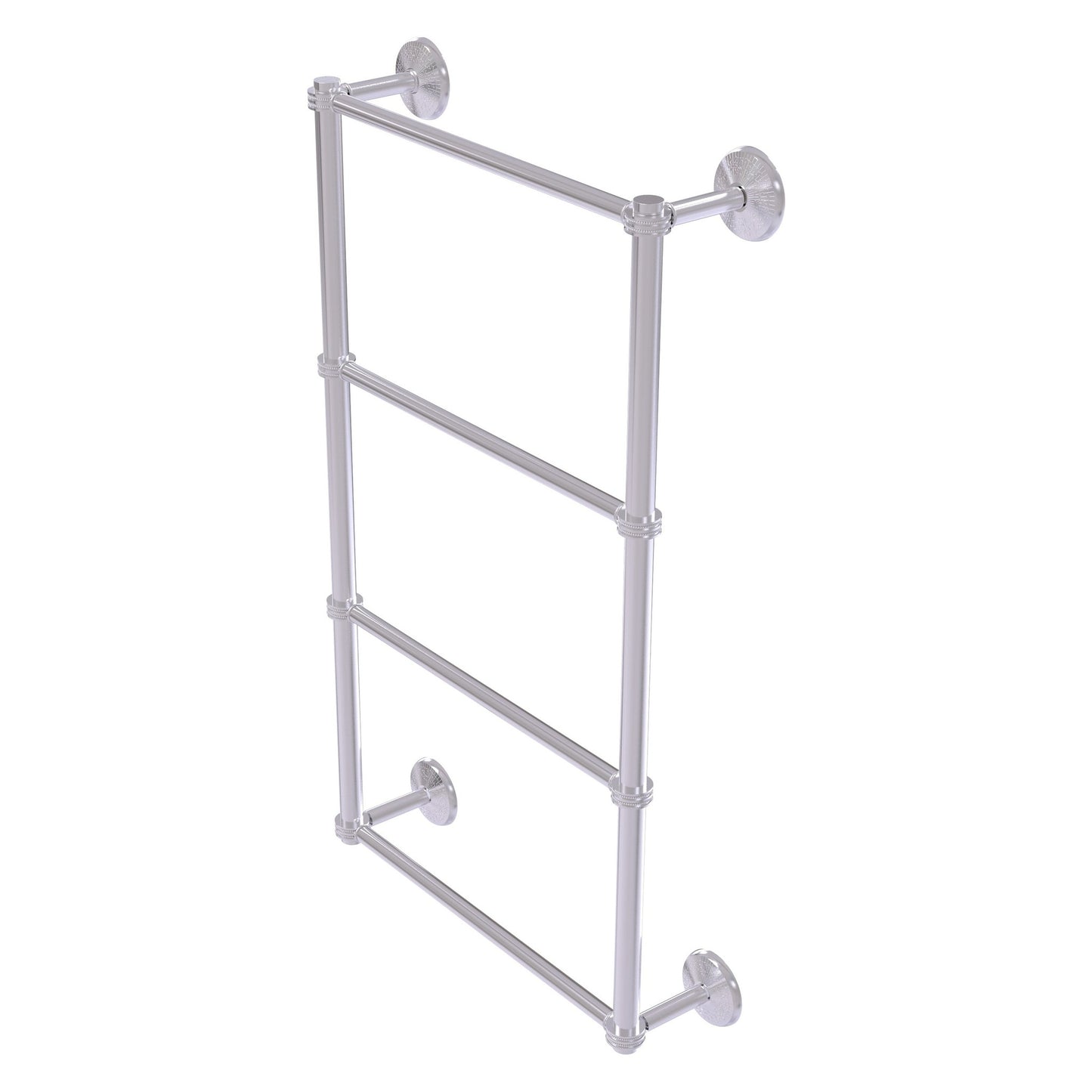 Allied Brass Monte Carlo 36" x 5.2" Satin Chrome Solid Brass 4-Tier Towel Bar With Dotted Detail