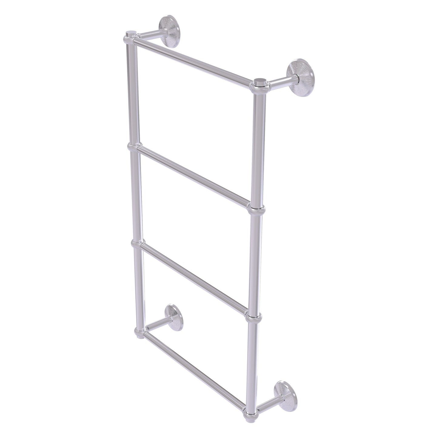 Allied Brass Monte Carlo 36" x 5.2" Satin Chrome Solid Brass 4-Tier Towel Bar With Twisted Detail