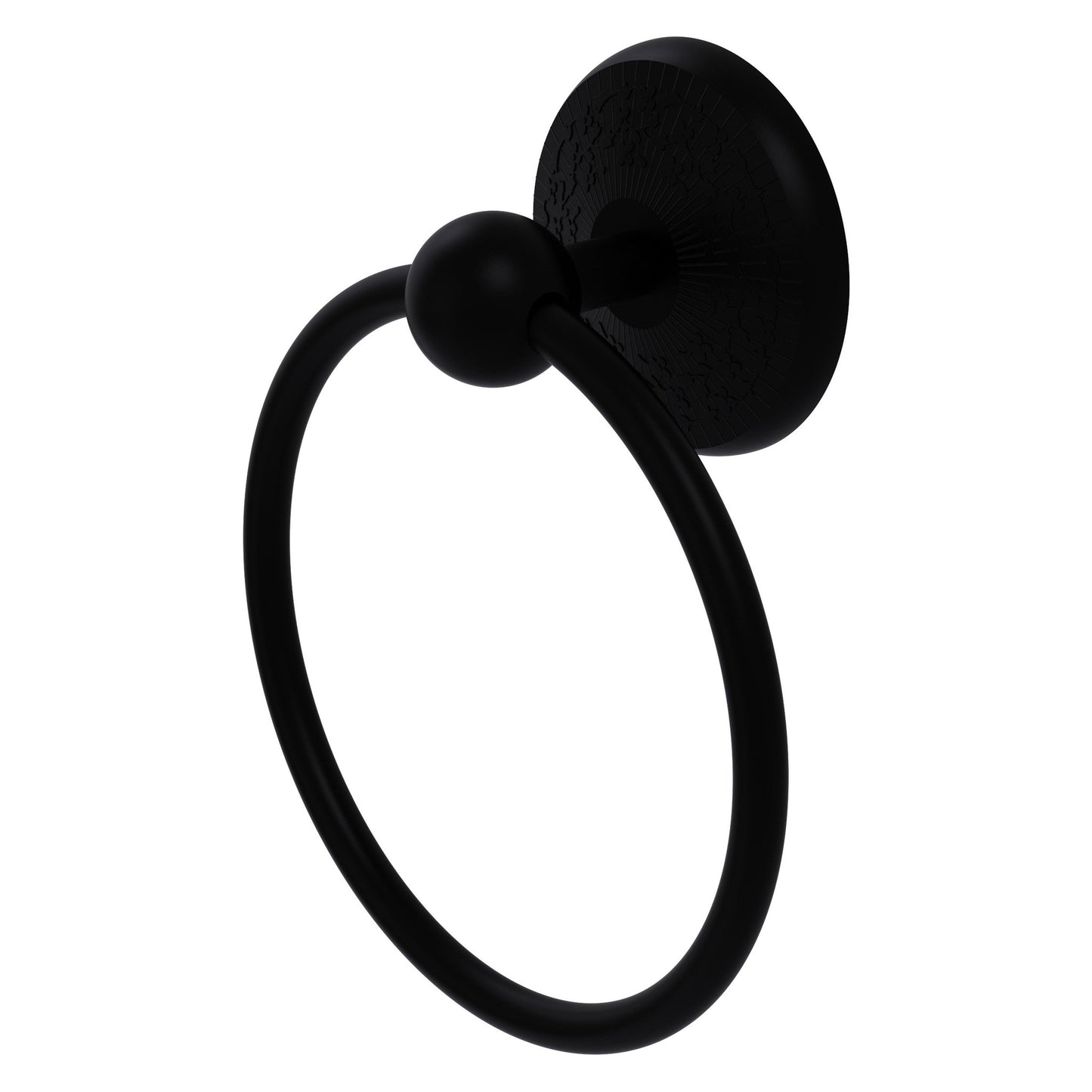 Allied Brass Monte Carlo 6" x 6" Matte Black Solid Brass Towel Ring