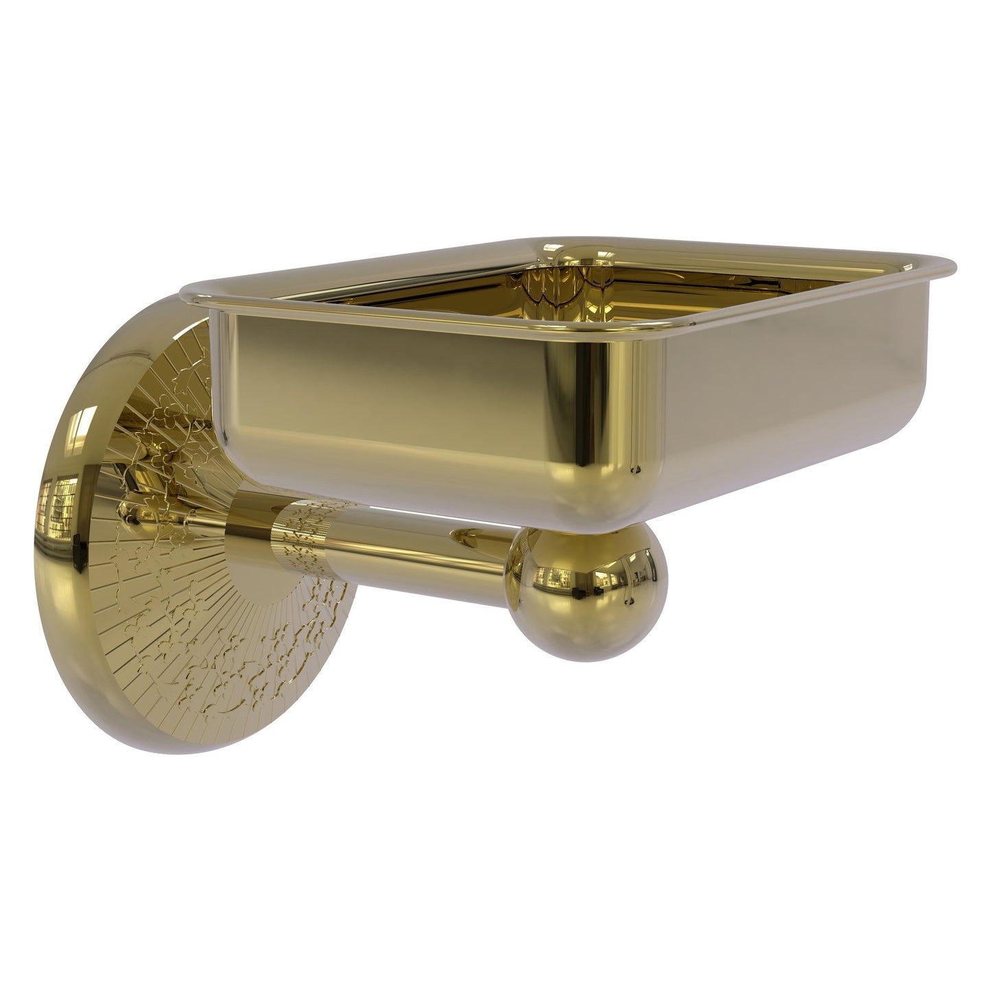Allied Brass Monte Carlo MC-32 4.5" x 3.5" Unlacquered Brass Solid Brass Wall-Mounted Soap Dish